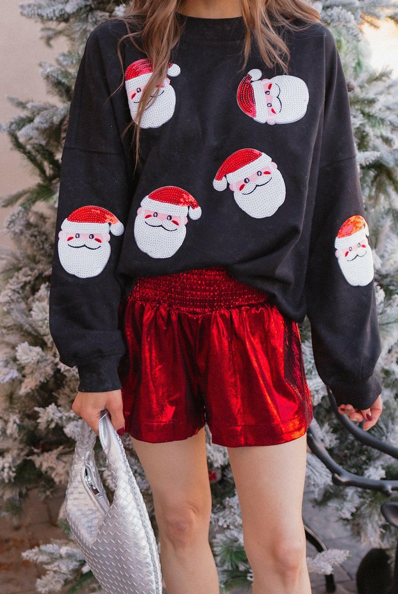 Santa Squad Sequin Knit Sweater-Sweaters-Krush Kandy, Women's Online Fashion Boutique Located in Phoenix, Arizona (Scottsdale Area)