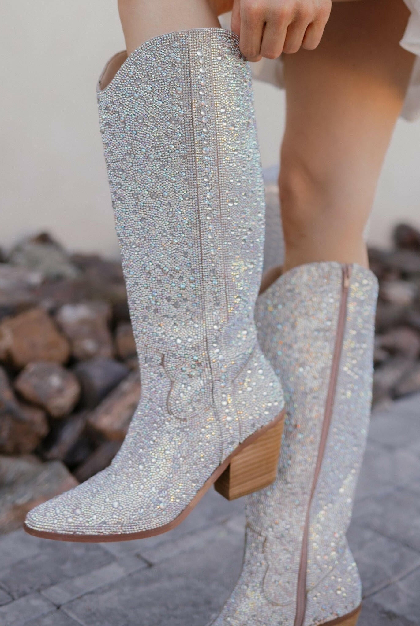 Nashville Full Rhinestone Western Knee-High Boots-Boots-Krush Kandy, Women's Online Fashion Boutique Located in Phoenix, Arizona (Scottsdale Area)