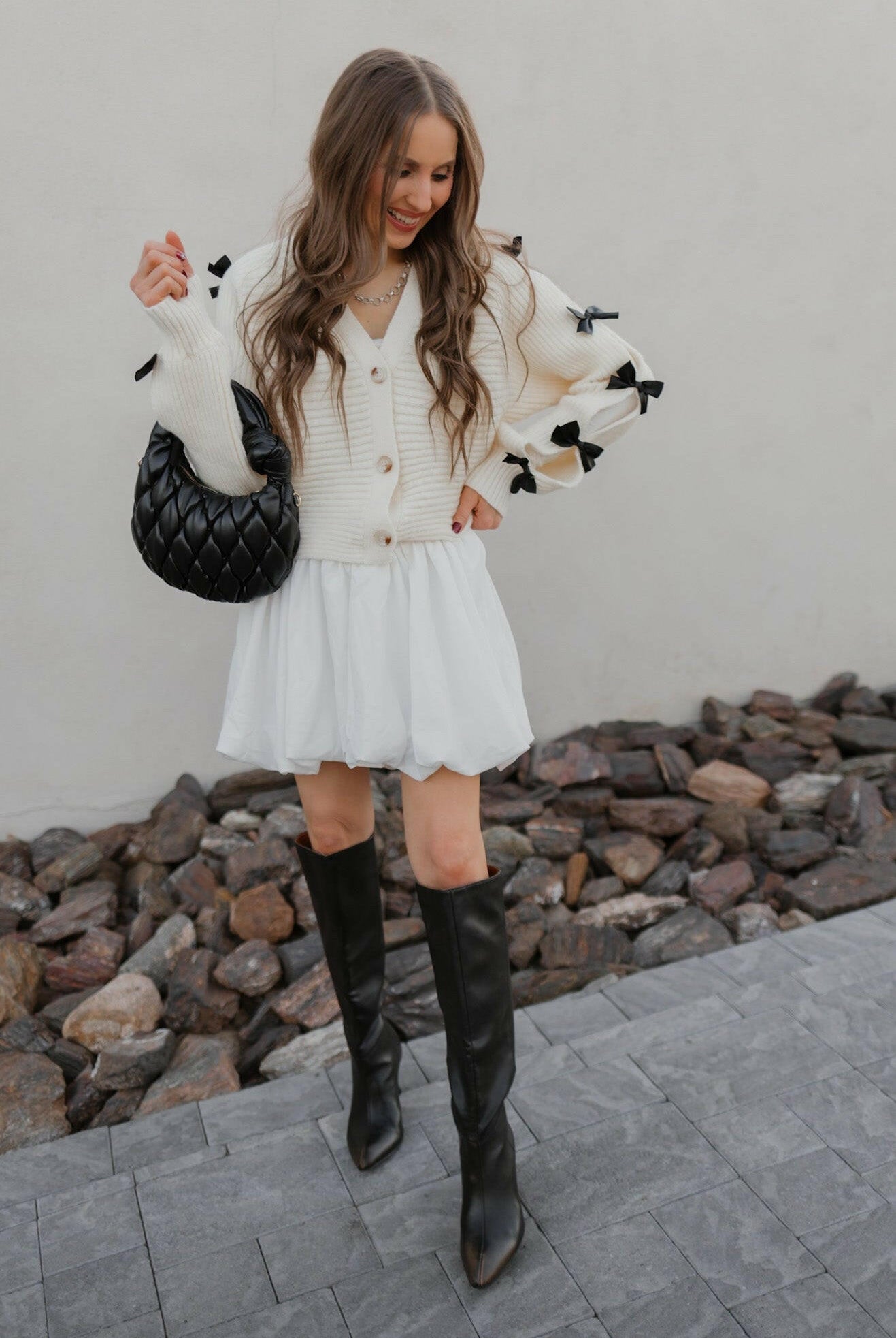 Mademoiselle Bow Sleeve Cardigan-Cardigans-Krush Kandy, Women's Online Fashion Boutique Located in Phoenix, Arizona (Scottsdale Area)