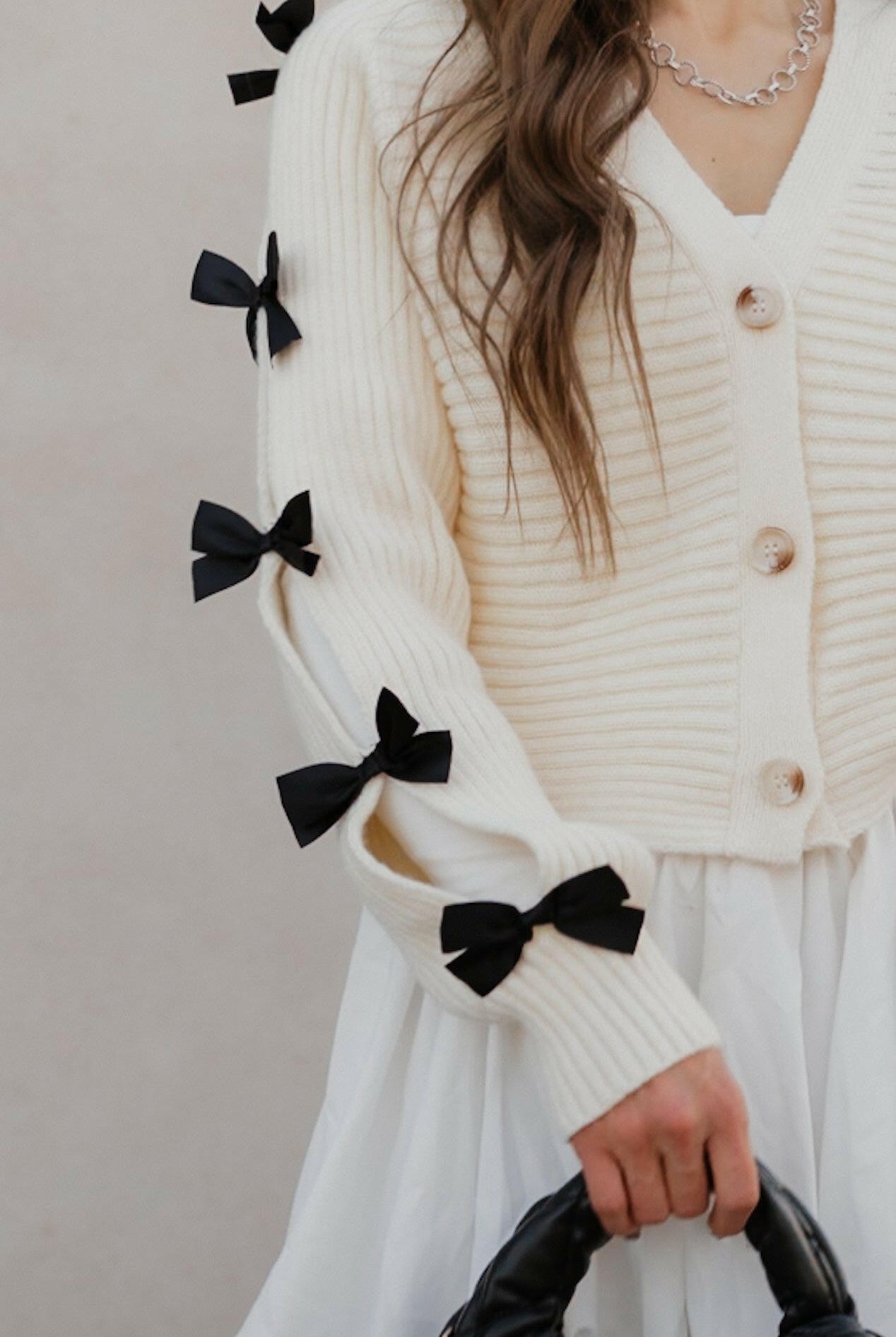 Mademoiselle Bow Sleeve Cardigan-Cardigans-Krush Kandy, Women's Online Fashion Boutique Located in Phoenix, Arizona (Scottsdale Area)