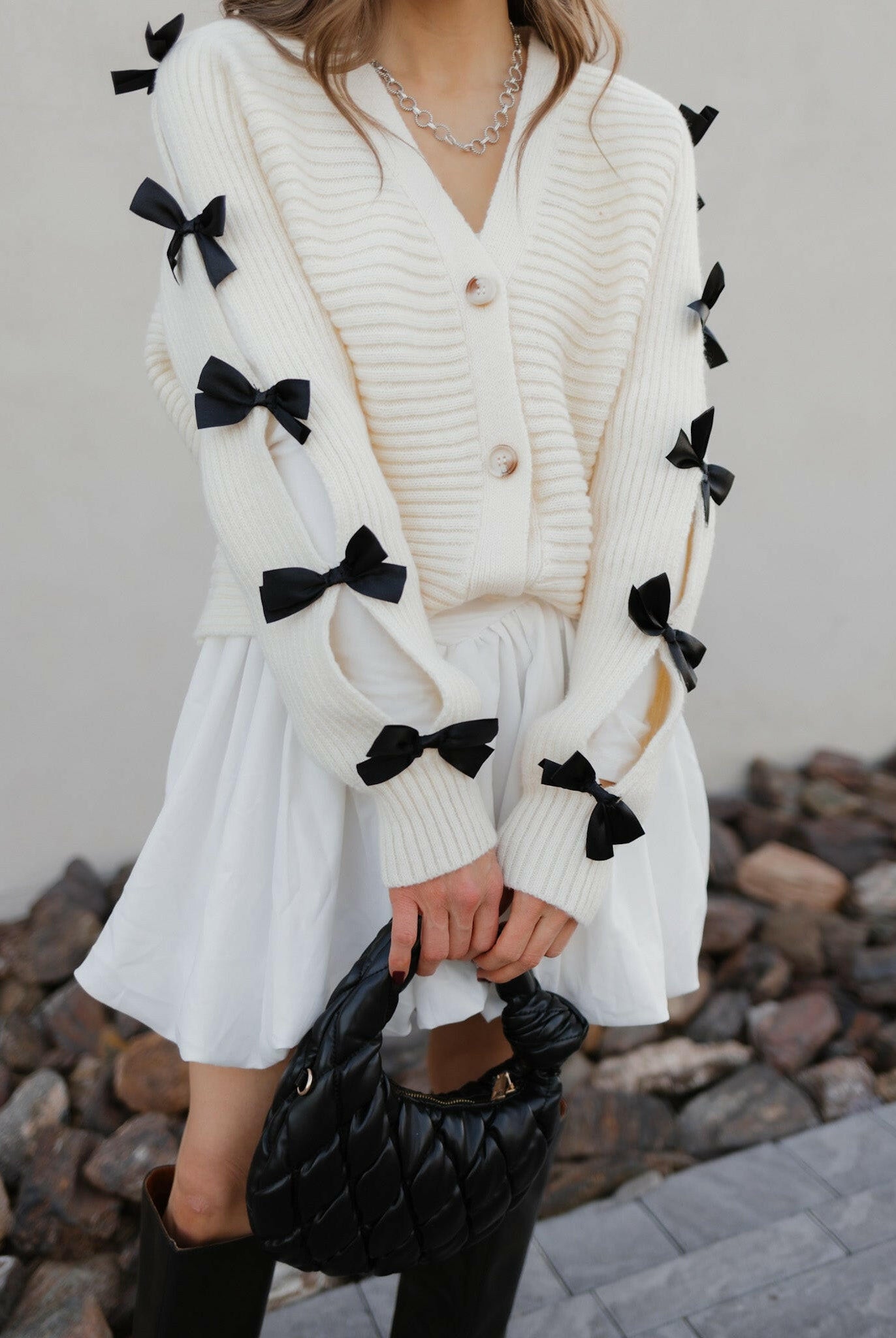 Mademoiselle Bow Sleeve Cardigan-Cardigans-Krush Kandy, Women's Online Fashion Boutique Located in Phoenix, Arizona (Scottsdale Area)