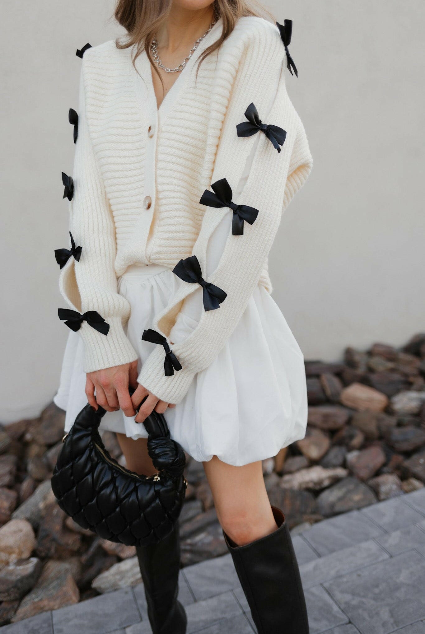 Mademoiselle Bow Sleeve Cardigan-Cardigans-Krush Kandy, Women's Online Fashion Boutique Located in Phoenix, Arizona (Scottsdale Area)