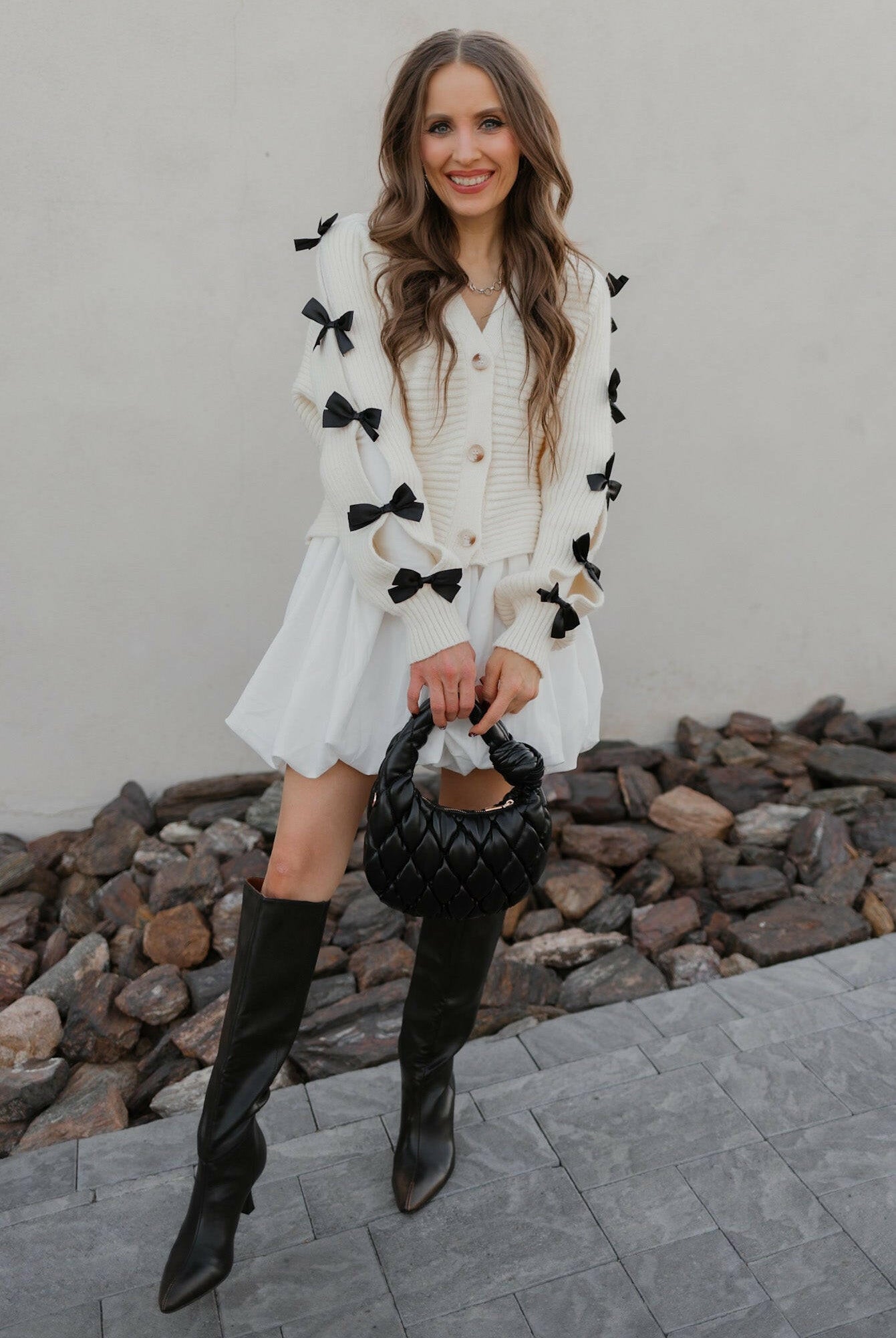 Mademoiselle Bow Sleeve Cardigan-Cardigans-Krush Kandy, Women's Online Fashion Boutique Located in Phoenix, Arizona (Scottsdale Area)