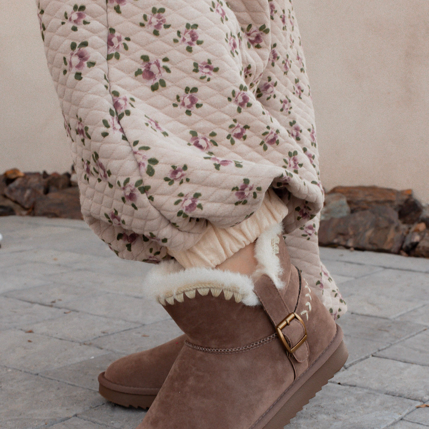 LANA- Faux Sherpa Buckle Boots