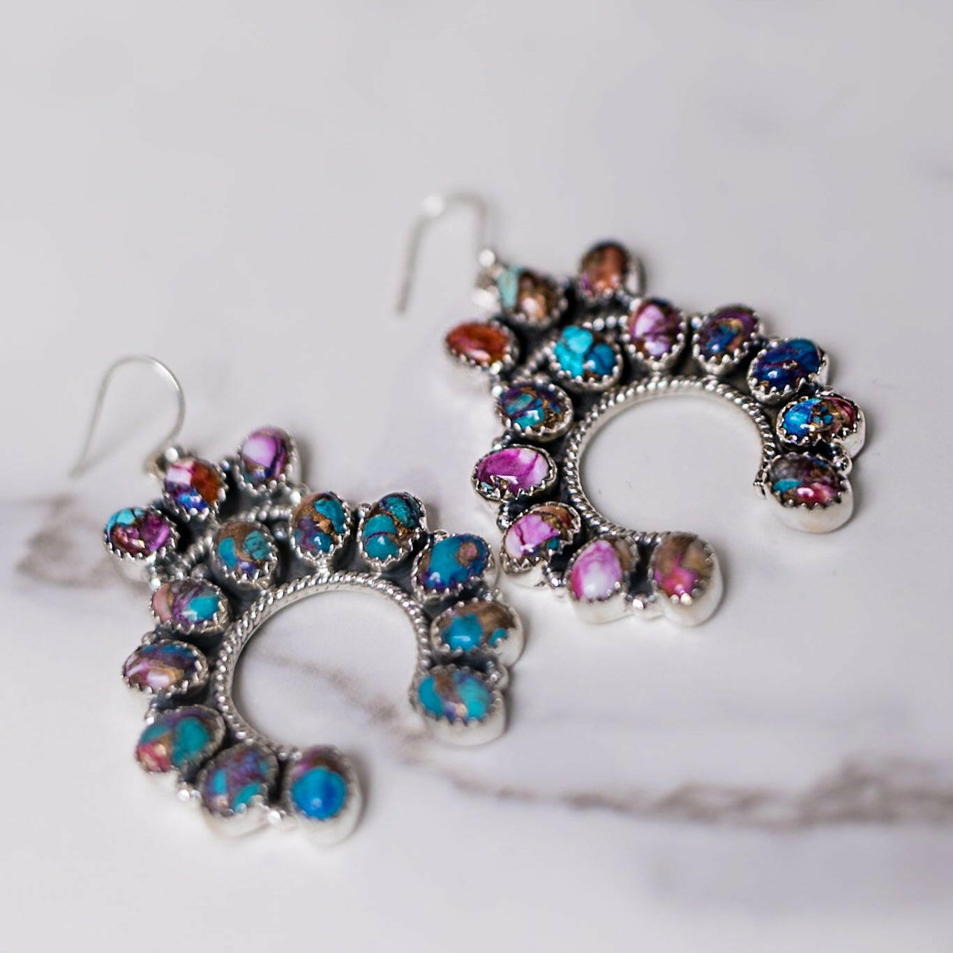 Lasso Luxe Horseshoe Stone Earrings-Stud Earrings-Krush Kandy, Women's Online Fashion Boutique Located in Phoenix, Arizona (Scottsdale Area)