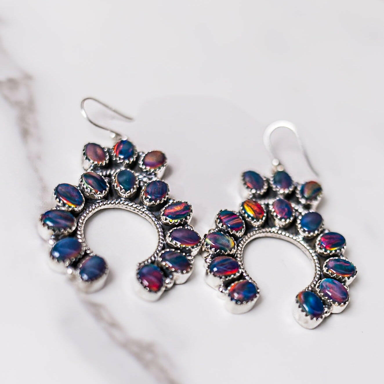 Lasso Luxe Horseshoe Stone Earrings-Stud Earrings-Krush Kandy, Women's Online Fashion Boutique Located in Phoenix, Arizona (Scottsdale Area)