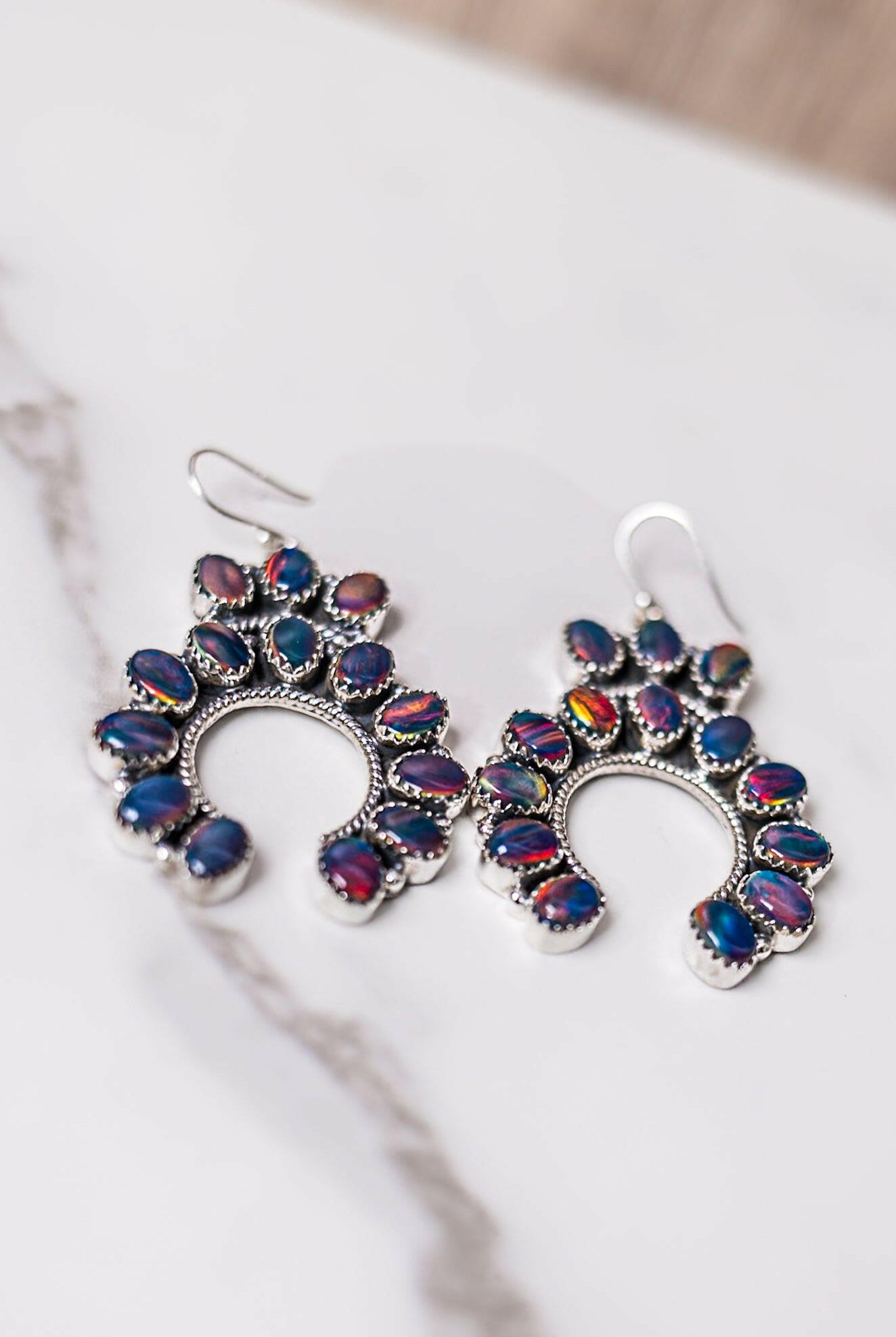 Lasso Luxe Horseshoe Stone Earrings-Stud Earrings-Krush Kandy, Women's Online Fashion Boutique Located in Phoenix, Arizona (Scottsdale Area)