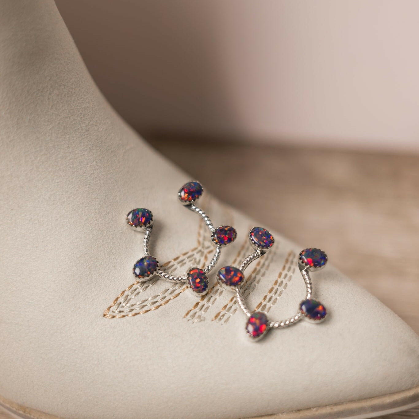 Mini Stone Horseshoe Stud Earrings-Stud Earrings-Krush Kandy, Women's Online Fashion Boutique Located in Phoenix, Arizona (Scottsdale Area)