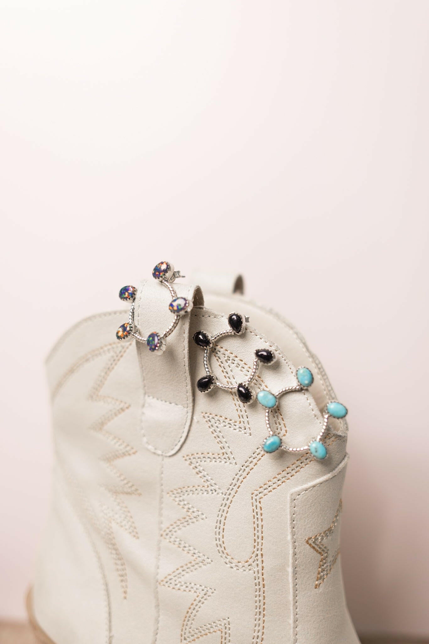 Mini Stone Horseshoe Stud Earrings-Stud Earrings-Krush Kandy, Women's Online Fashion Boutique Located in Phoenix, Arizona (Scottsdale Area)