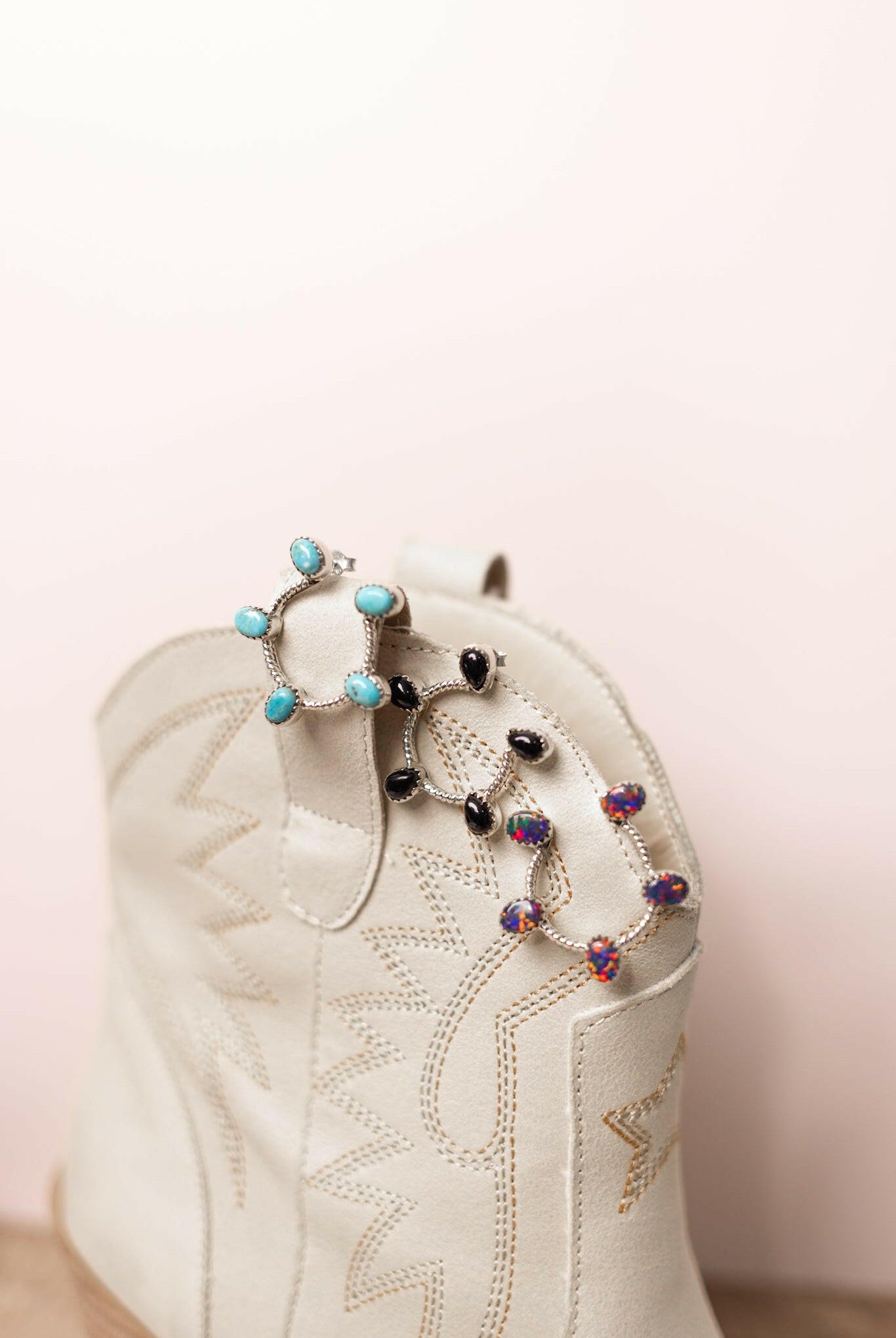 Mini Stone Horseshoe Stud Earrings-Stud Earrings-Krush Kandy, Women's Online Fashion Boutique Located in Phoenix, Arizona (Scottsdale Area)