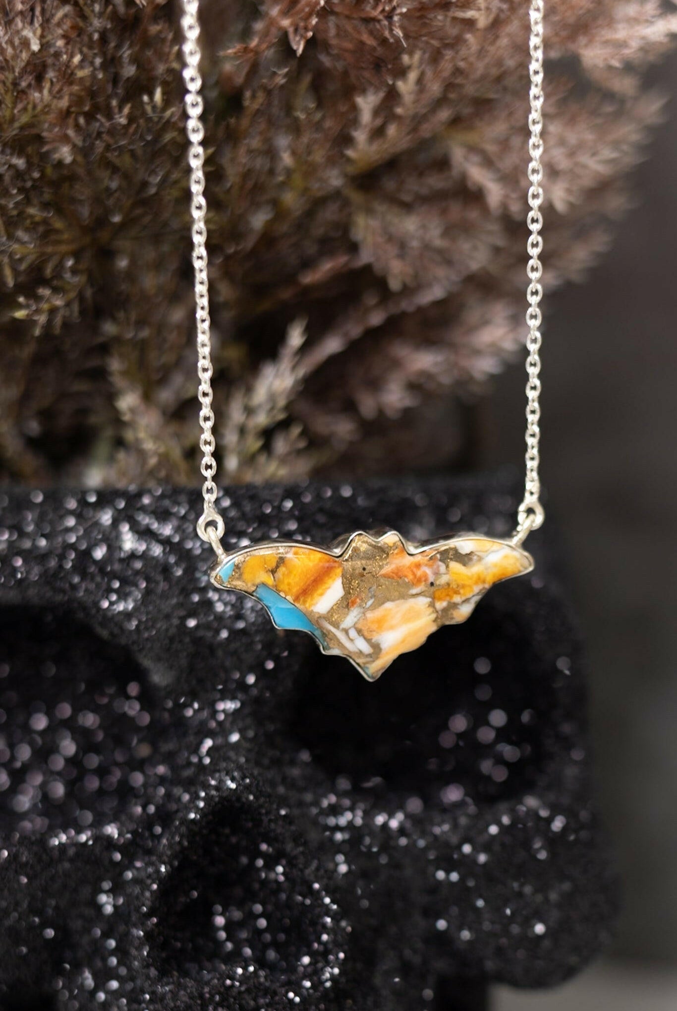 Bat Stone Slabs-Chain Necklaces-Krush Kandy, Women's Online Fashion Boutique Located in Phoenix, Arizona (Scottsdale Area)