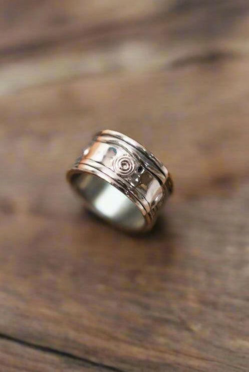 Sterling Silver Beach Vibe Spinner Ring-Spinner Rings-Krush Kandy, Women's Online Fashion Boutique Located in Phoenix, Arizona (Scottsdale Area)