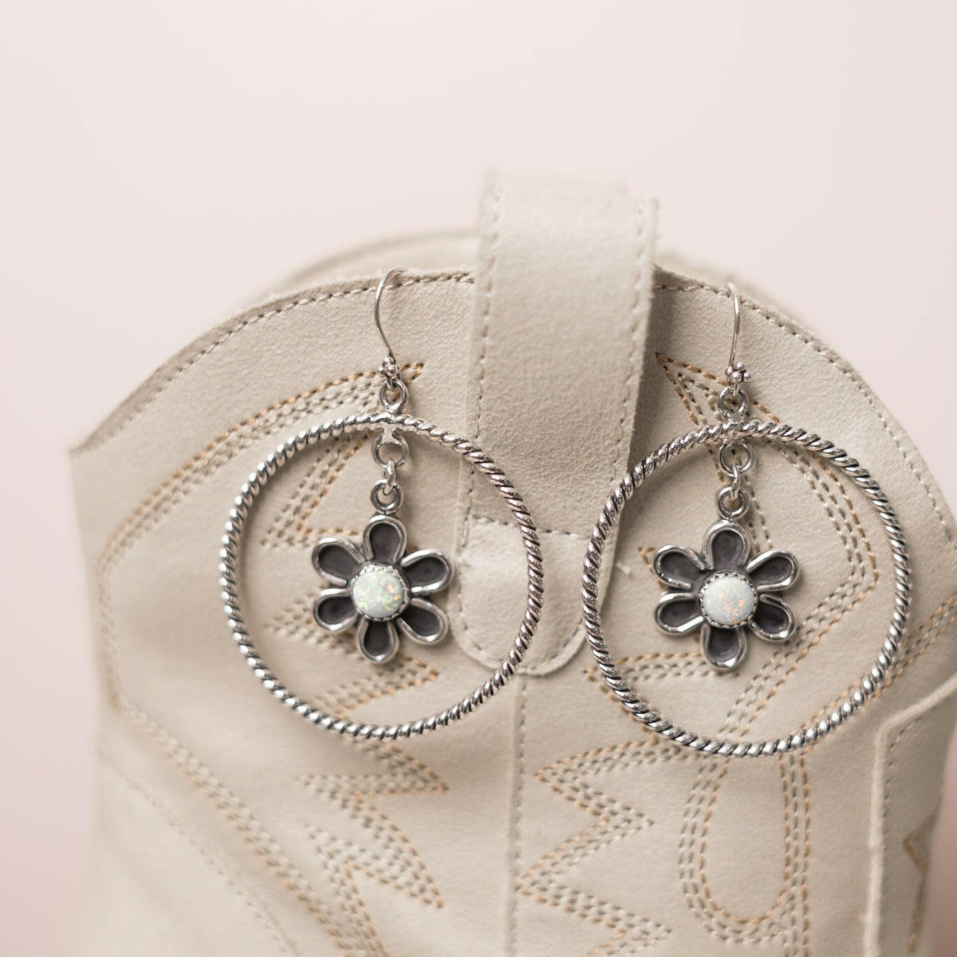 Floating Daisy Twisted Rope Earrings-Stud Earrings-Krush Kandy, Women's Online Fashion Boutique Located in Phoenix, Arizona (Scottsdale Area)