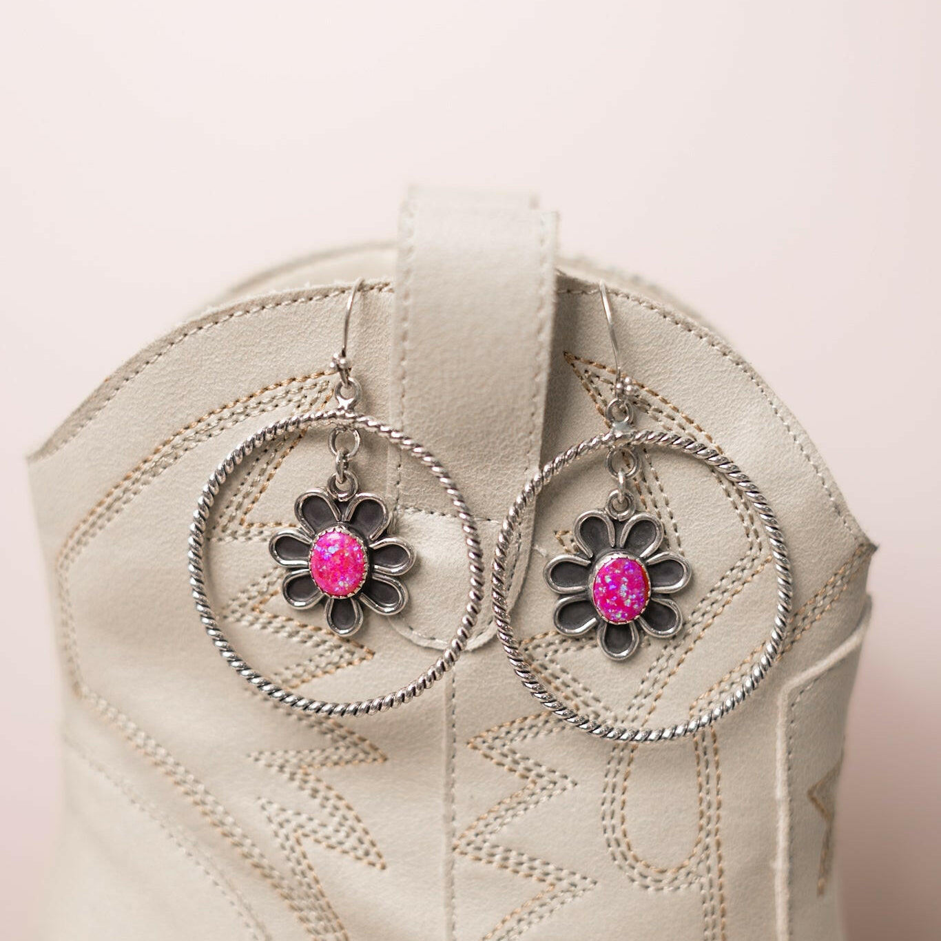 Floating Daisy Twisted Rope Earrings-Stud Earrings-Krush Kandy, Women's Online Fashion Boutique Located in Phoenix, Arizona (Scottsdale Area)