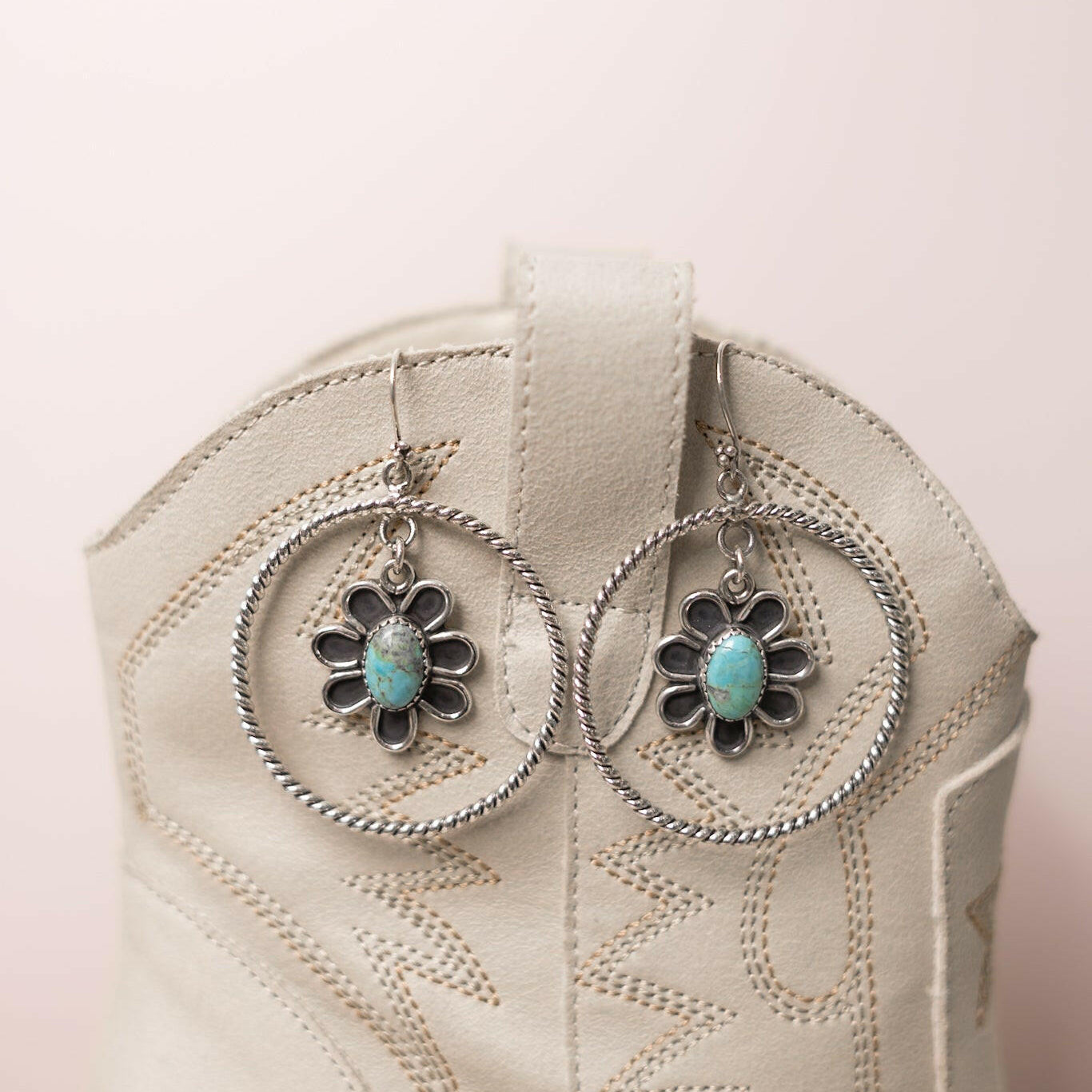 Floating Daisy Twisted Rope Earrings-Stud Earrings-Krush Kandy, Women's Online Fashion Boutique Located in Phoenix, Arizona (Scottsdale Area)