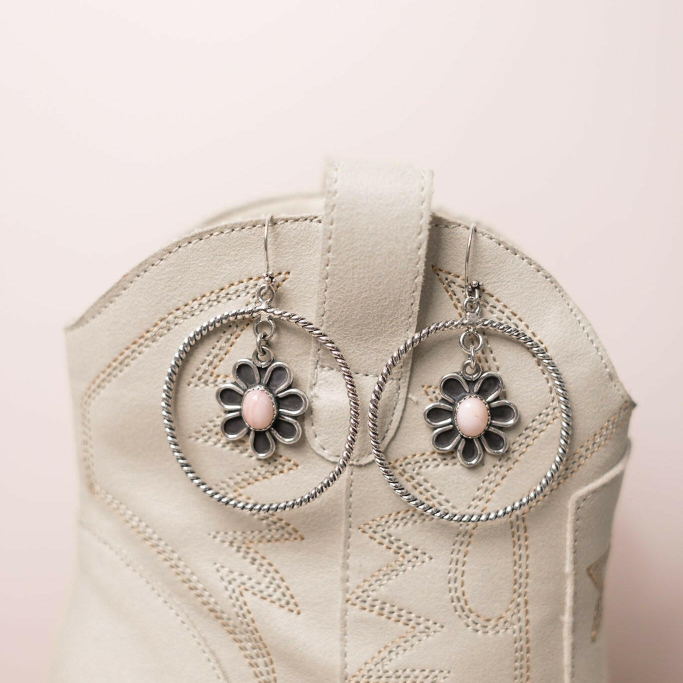 Floating Daisy Twisted Rope Earrings-Stud Earrings-Krush Kandy, Women's Online Fashion Boutique Located in Phoenix, Arizona (Scottsdale Area)