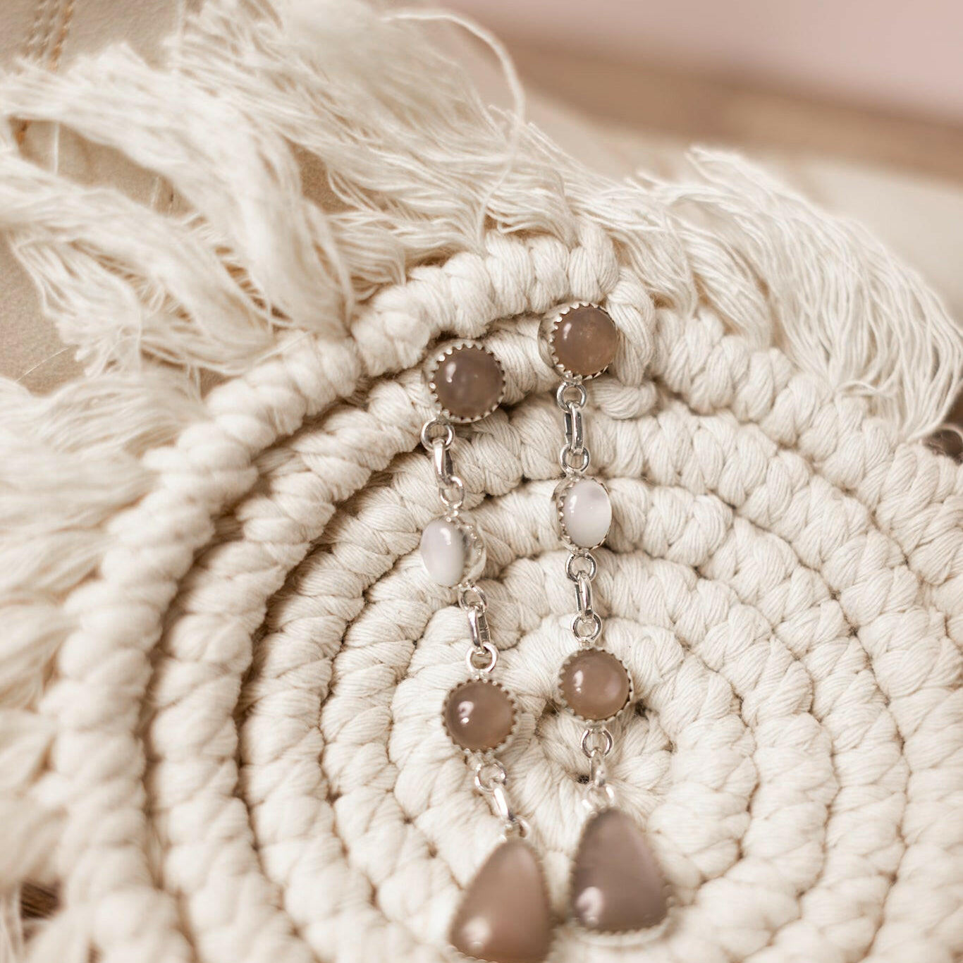 Chocolate Moonstone Dangle Earrings-Stud Earrings-Krush Kandy, Women's Online Fashion Boutique Located in Phoenix, Arizona (Scottsdale Area)