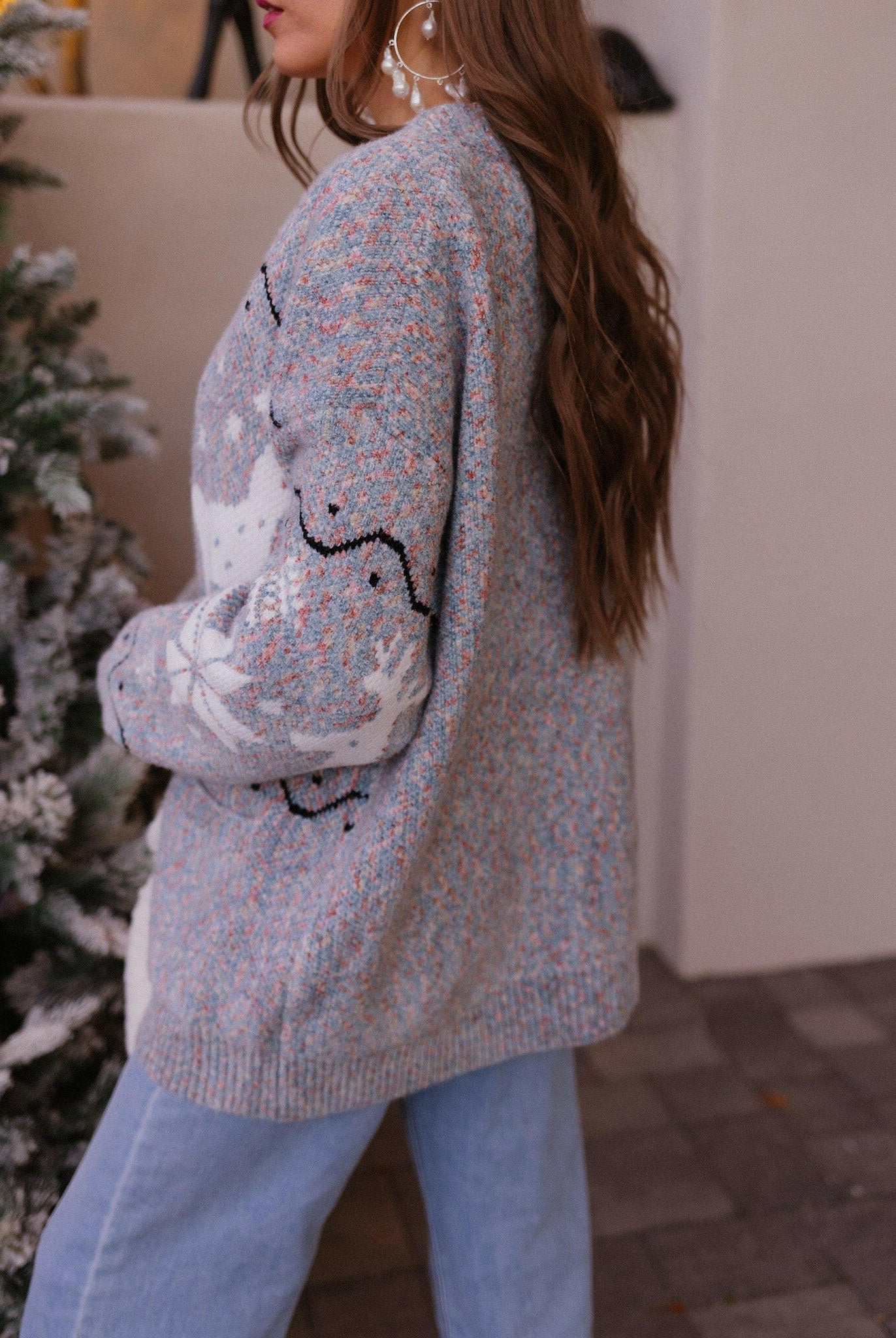 Slay Ride Reindeer Cardigan Knit Sweater-Sweaters-Krush Kandy, Women's Online Fashion Boutique Located in Phoenix, Arizona (Scottsdale Area)