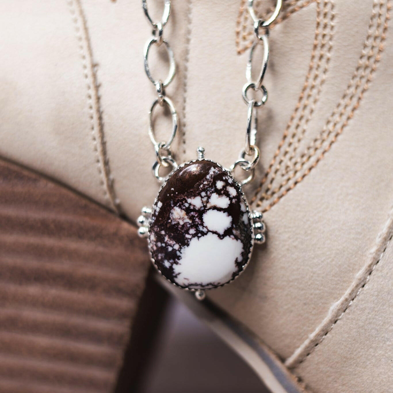 Holdem Sterling Silver Stone Slab Necklace-Chain Necklaces-Krush Kandy, Women's Online Fashion Boutique Located in Phoenix, Arizona (Scottsdale Area)