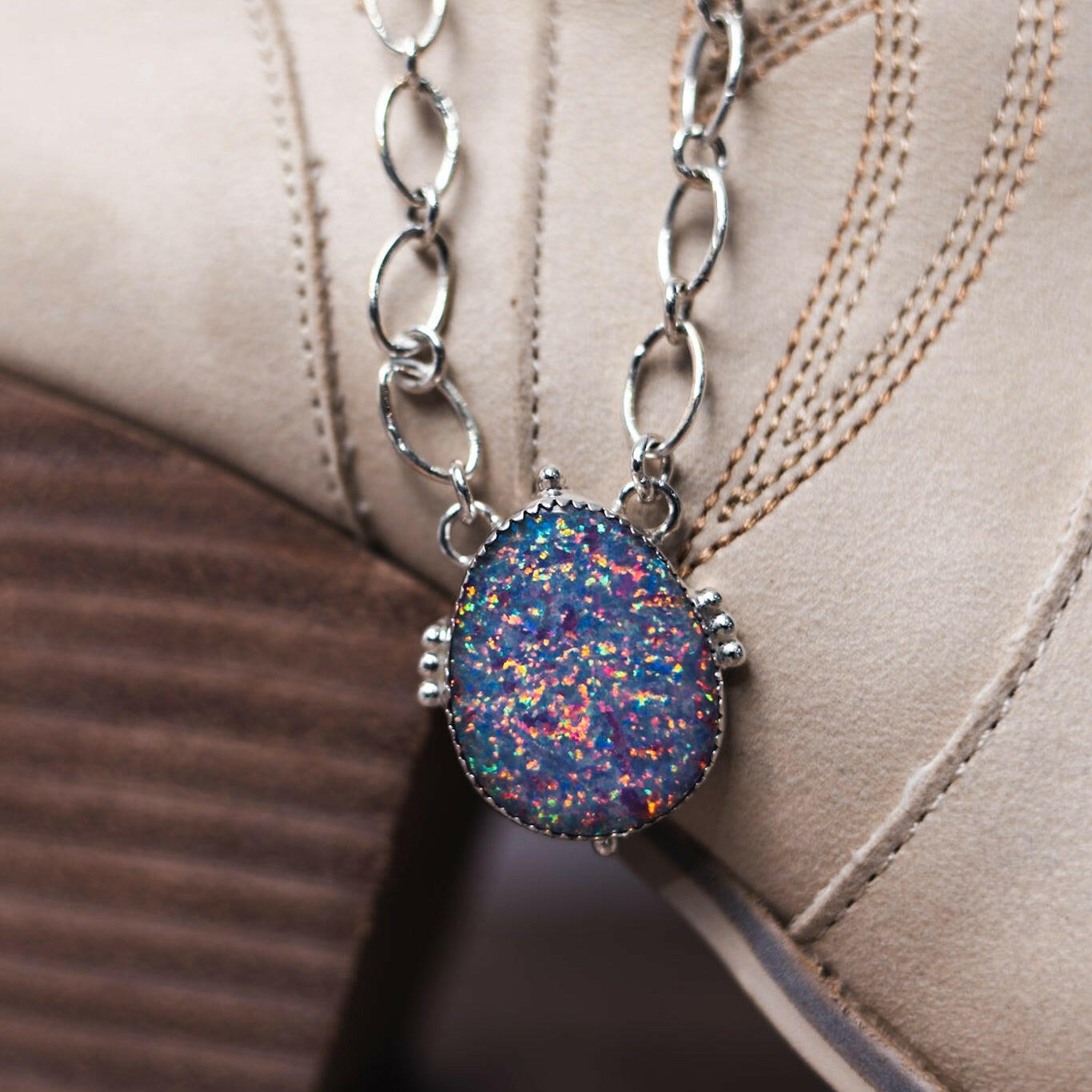 Holdem Sterling Silver Stone Slab Necklace-Chain Necklaces-Krush Kandy, Women's Online Fashion Boutique Located in Phoenix, Arizona (Scottsdale Area)