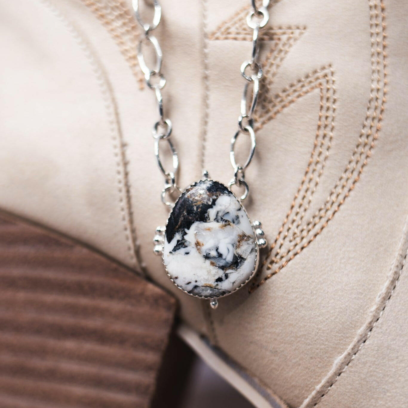 Holdem Sterling Silver Stone Slab Necklace-Chain Necklaces-Krush Kandy, Women's Online Fashion Boutique Located in Phoenix, Arizona (Scottsdale Area)