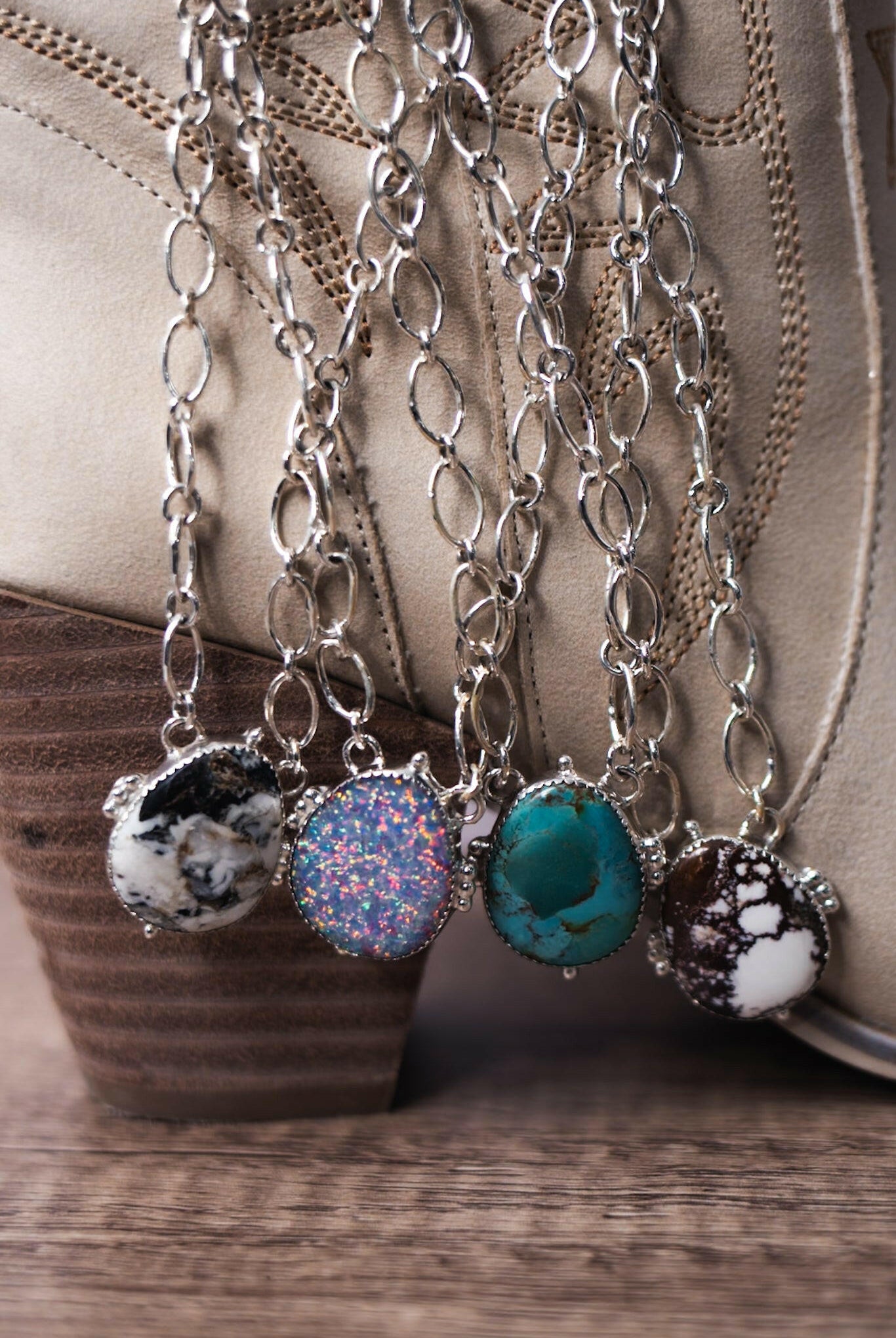 Holdem Sterling Silver Stone Slab Necklace-Chain Necklaces-Krush Kandy, Women's Online Fashion Boutique Located in Phoenix, Arizona (Scottsdale Area)