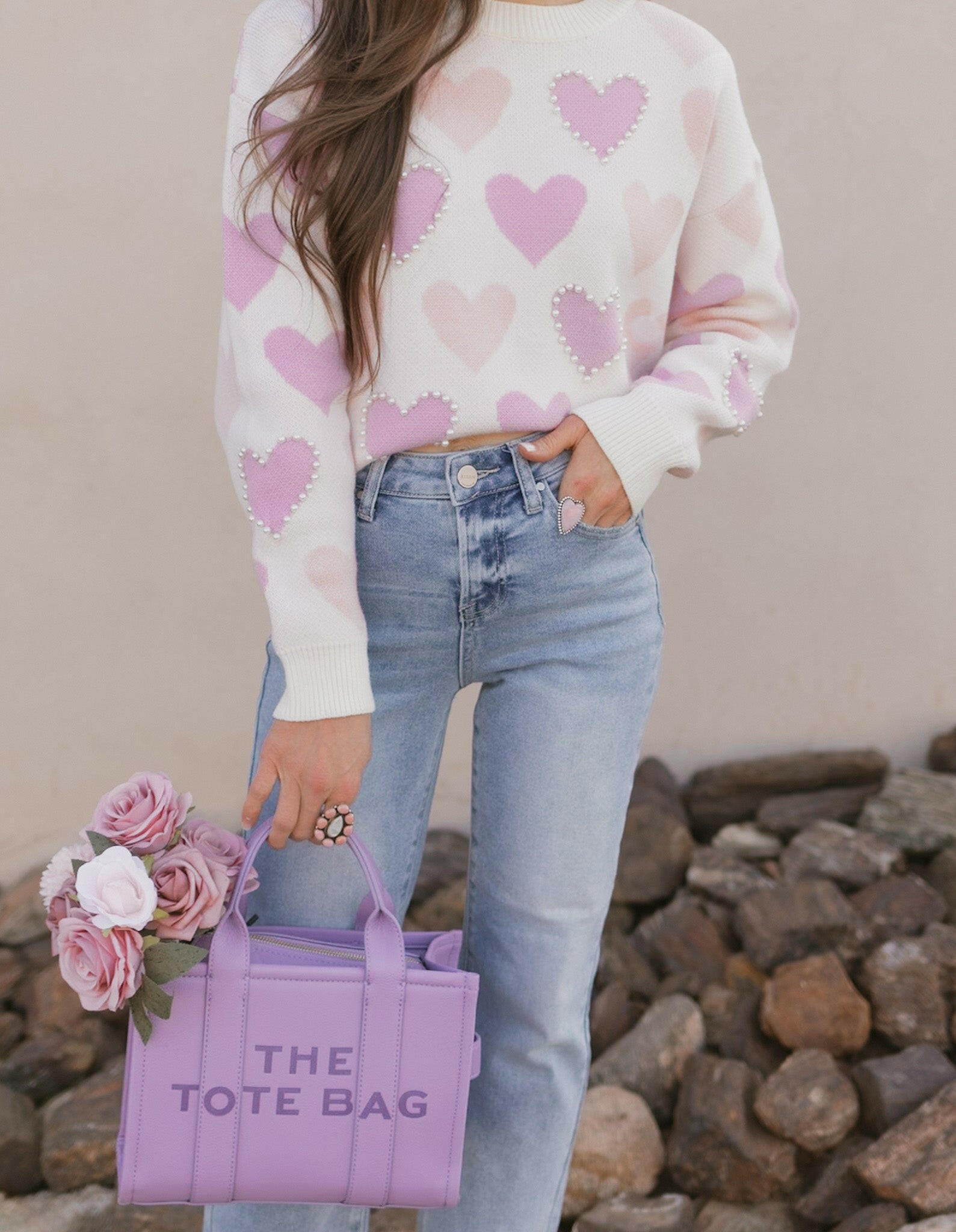 Hearts Galore Luxe Pearl Detail Sweater-Sweaters-Krush Kandy, Women's Online Fashion Boutique Located in Phoenix, Arizona (Scottsdale Area)