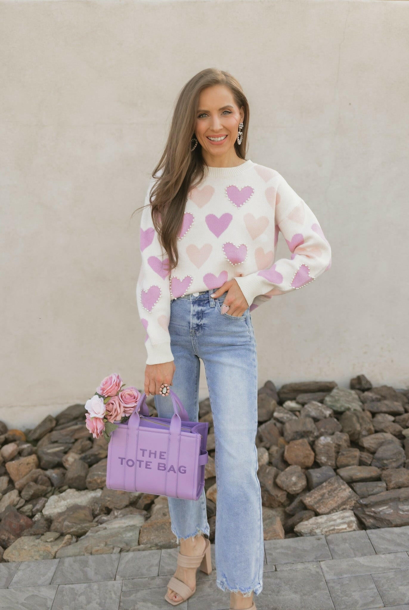 Hearts Galore Luxe Pearl Detail Sweater-Sweaters-Krush Kandy, Women's Online Fashion Boutique Located in Phoenix, Arizona (Scottsdale Area)