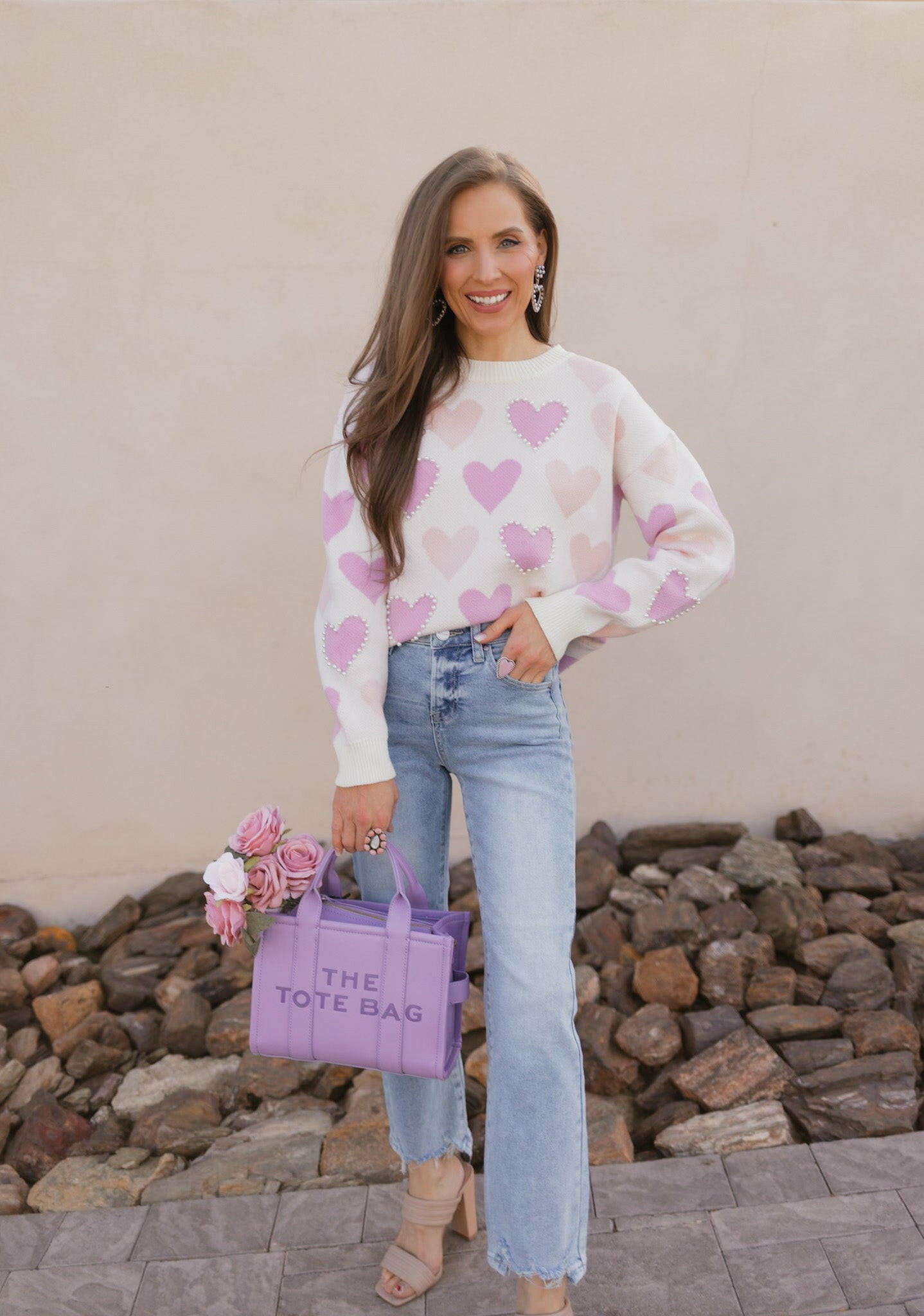 Hearts Galore Luxe Pearl Detail Sweater-Sweaters-Krush Kandy, Women's Online Fashion Boutique Located in Phoenix, Arizona (Scottsdale Area)
