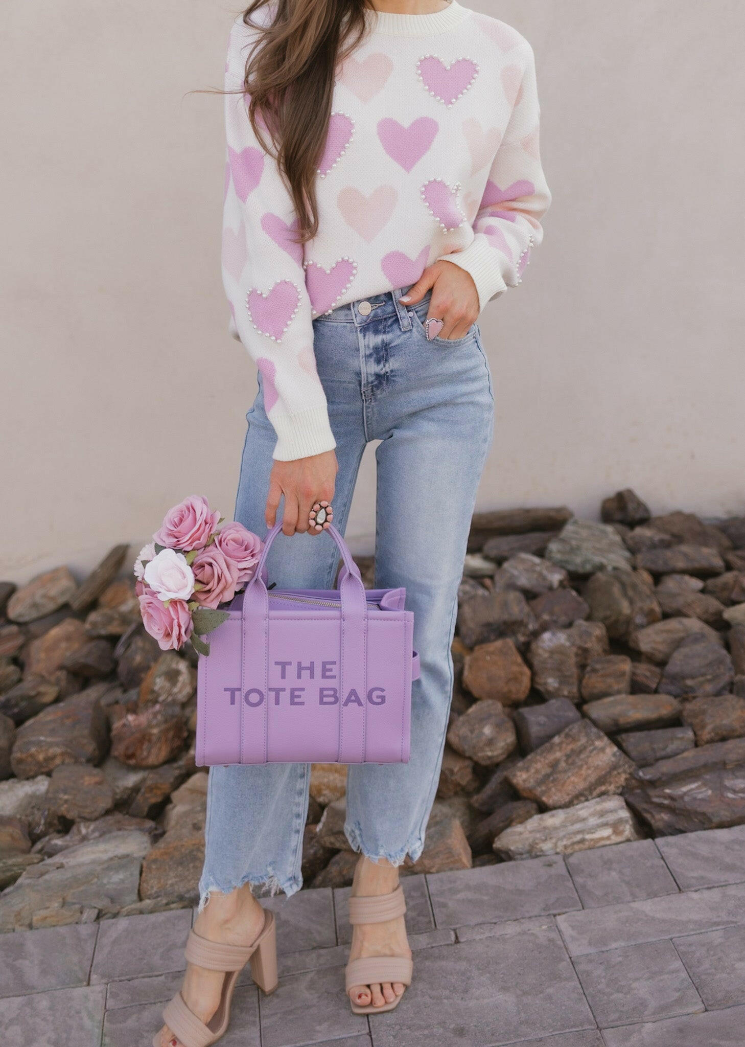 Hearts Galore Luxe Pearl Detail Sweater-Sweaters-Krush Kandy, Women's Online Fashion Boutique Located in Phoenix, Arizona (Scottsdale Area)