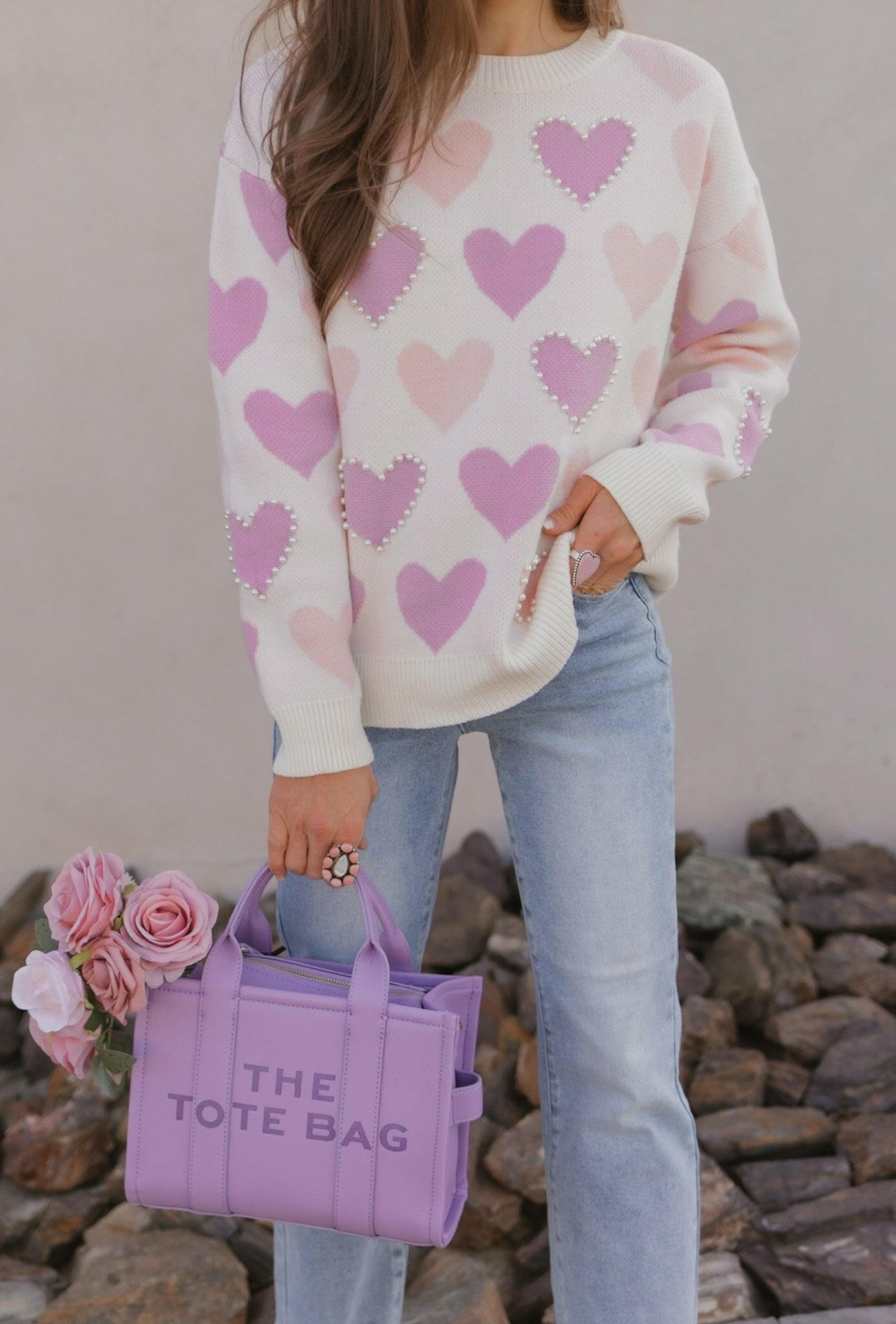 Hearts Galore Luxe Pearl Detail Sweater-Sweaters-Krush Kandy, Women's Online Fashion Boutique Located in Phoenix, Arizona (Scottsdale Area)