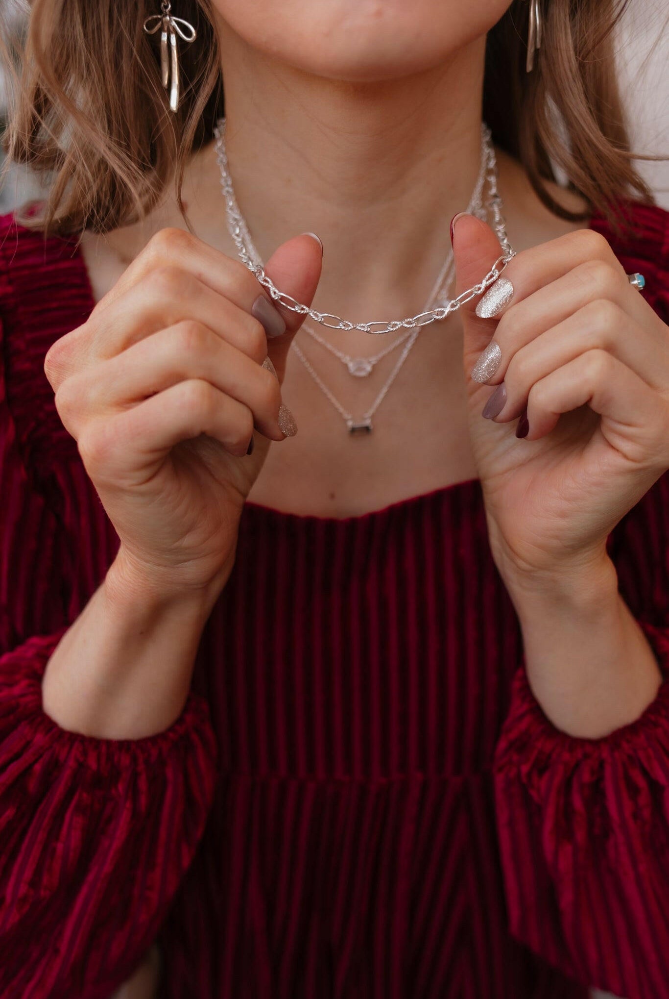 Infinity's Twist Sterling Chain-Chain Necklaces-Krush Kandy, Women's Online Fashion Boutique Located in Phoenix, Arizona (Scottsdale Area)