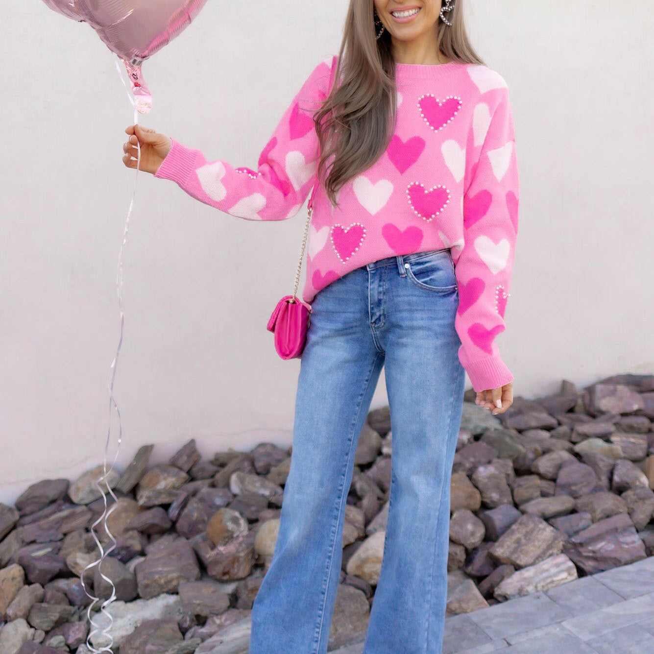 Hearts Galore Luxe Pearl Detail Sweater-Sweaters-Krush Kandy, Women's Online Fashion Boutique Located in Phoenix, Arizona (Scottsdale Area)