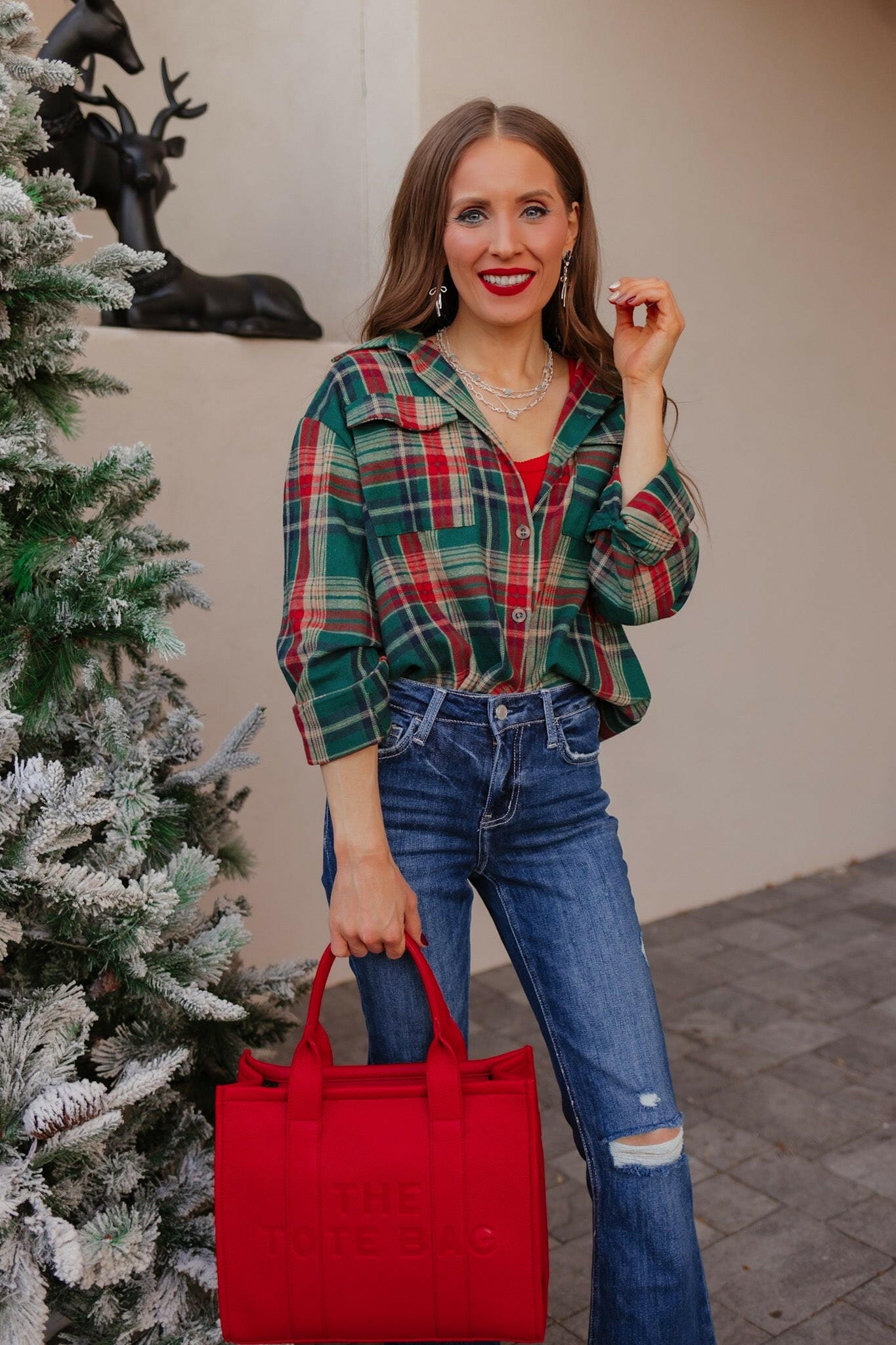 Weekend Wander Plaid Button-Down-Tops-Krush Kandy, Women's Online Fashion Boutique Located in Phoenix, Arizona (Scottsdale Area)