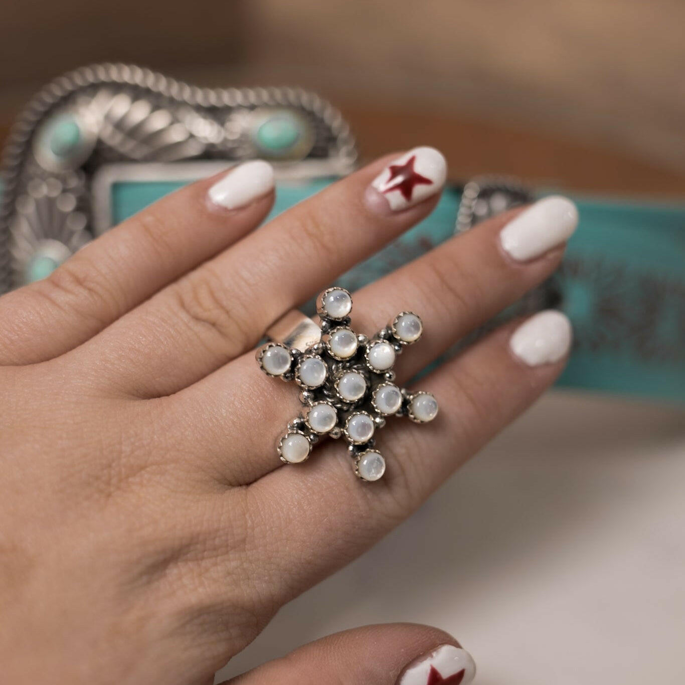 Snowflake Dreams Opal Stone Ring & Pendant-Statement Rings-Krush Kandy, Women's Online Fashion Boutique Located in Phoenix, Arizona (Scottsdale Area)