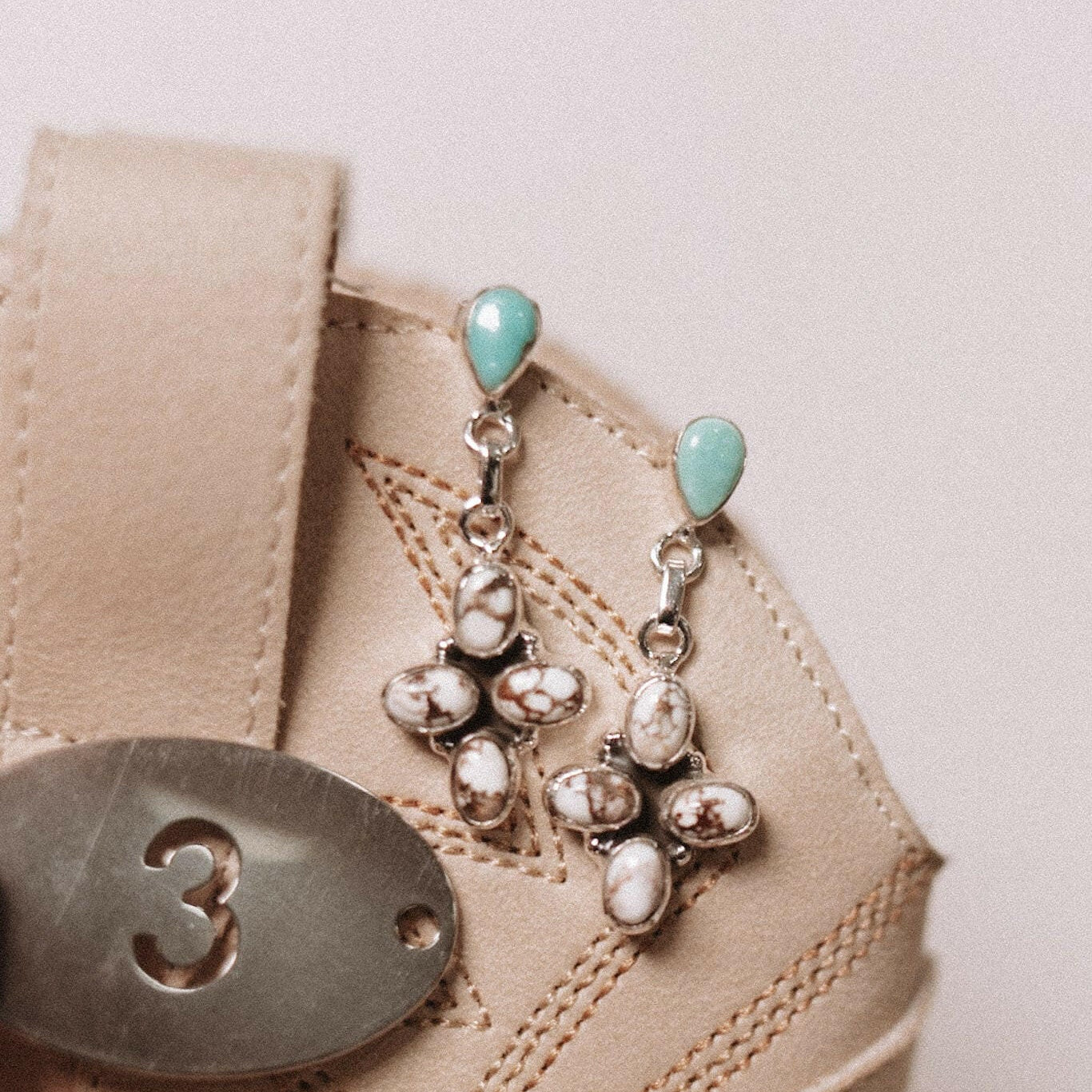 Turquoise & Wildhorse Earrings-Stud Earrings-Krush Kandy, Women's Online Fashion Boutique Located in Phoenix, Arizona (Scottsdale Area)