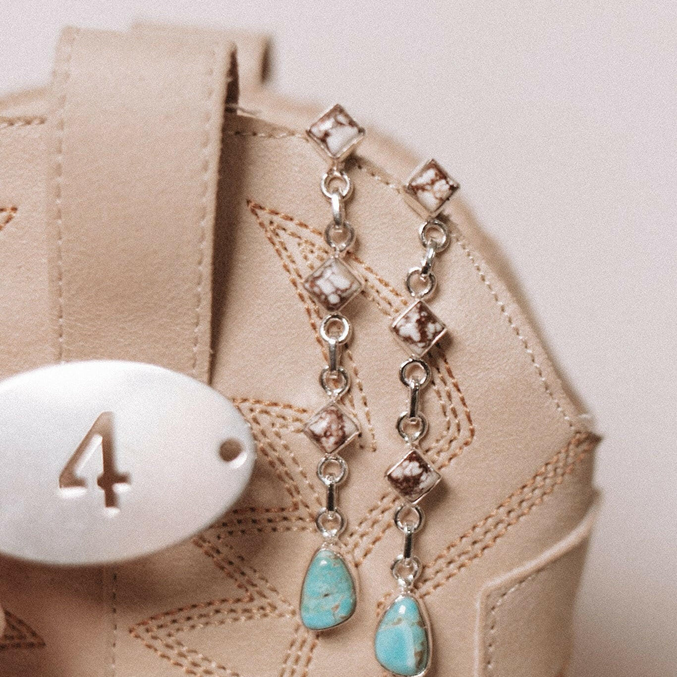 Turquoise & Wildhorse Earrings-Stud Earrings-Krush Kandy, Women's Online Fashion Boutique Located in Phoenix, Arizona (Scottsdale Area)