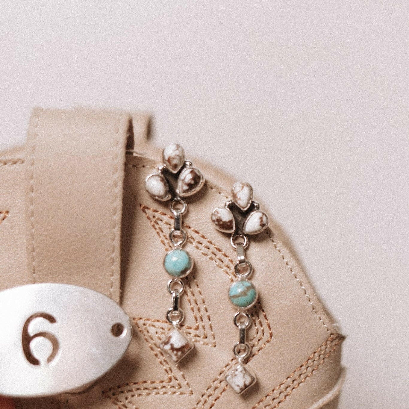 Turquoise & Wildhorse Earrings-Stud Earrings-Krush Kandy, Women's Online Fashion Boutique Located in Phoenix, Arizona (Scottsdale Area)