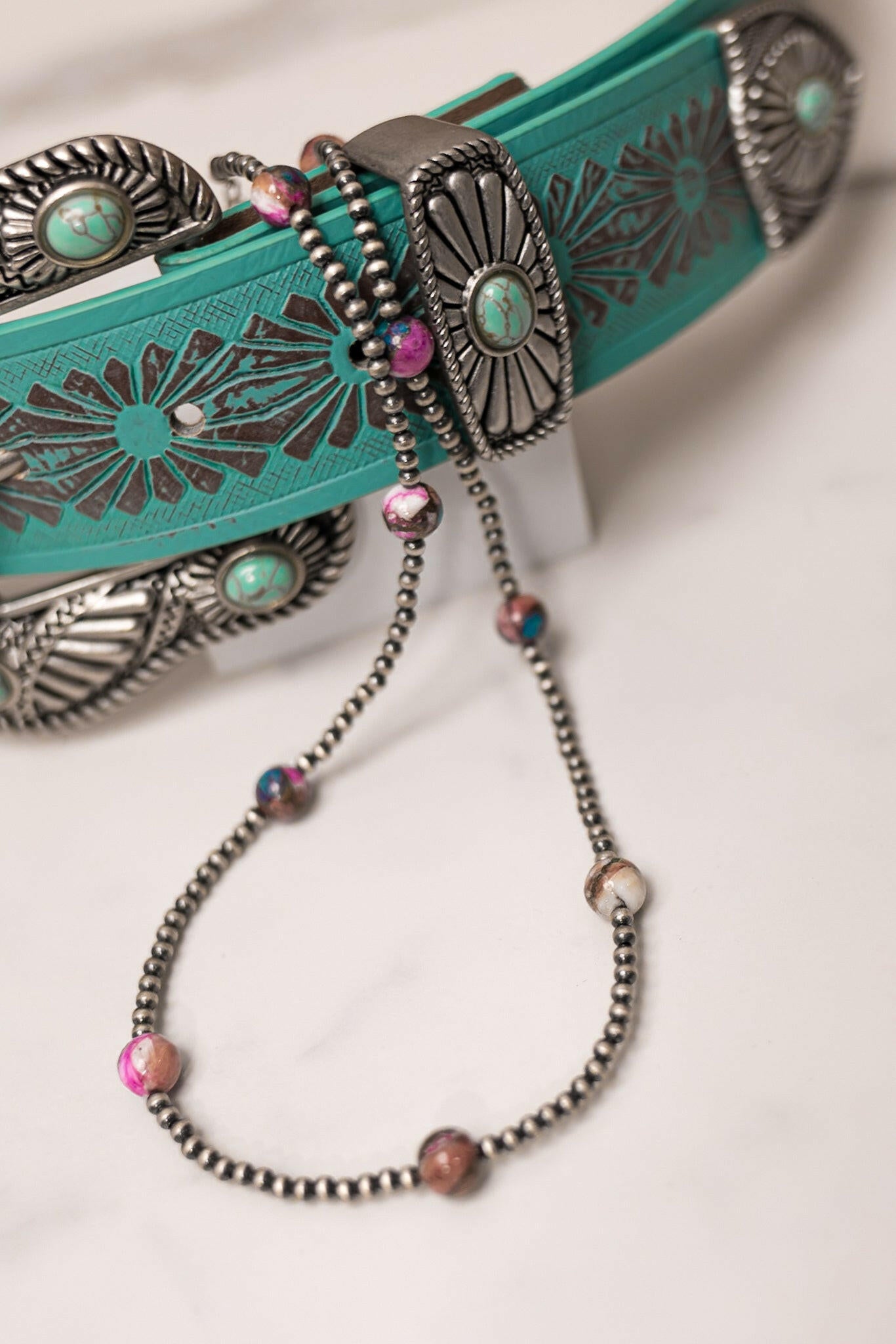 Pink Copper & Desert Pearl Necklace-Chain Necklaces-Krush Kandy, Women's Online Fashion Boutique Located in Phoenix, Arizona (Scottsdale Area)