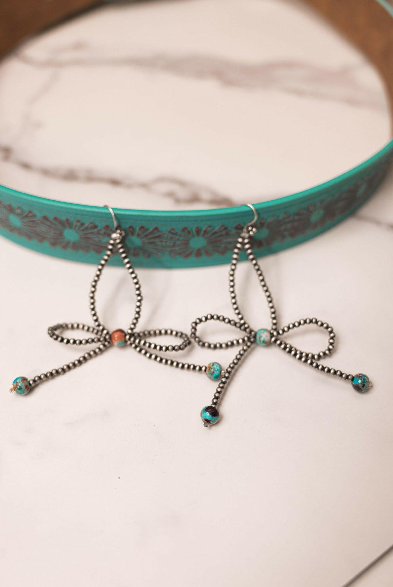 Autumns Copper Desert Pearl Bow Earrings-Stud Earrings-Krush Kandy, Women's Online Fashion Boutique Located in Phoenix, Arizona (Scottsdale Area)