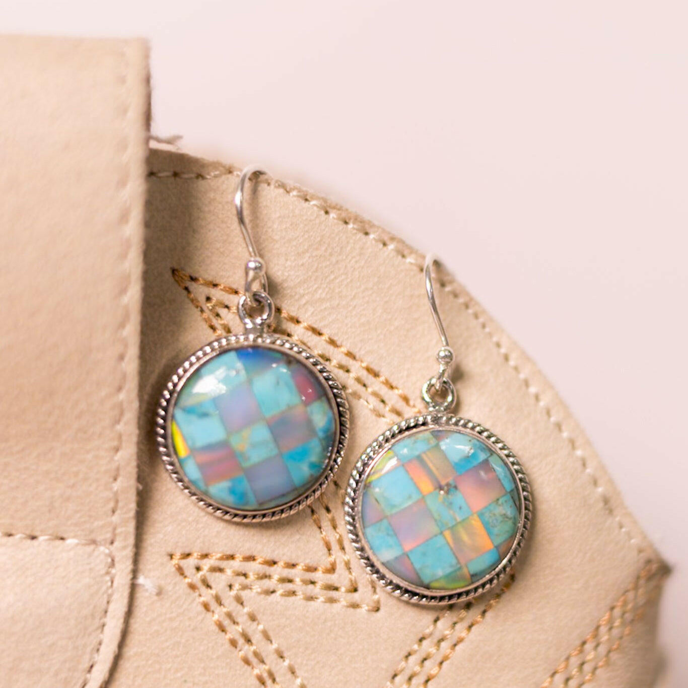 Checkered Droplet Stone Earrings-Stud Earrings-Krush Kandy, Women's Online Fashion Boutique Located in Phoenix, Arizona (Scottsdale Area)