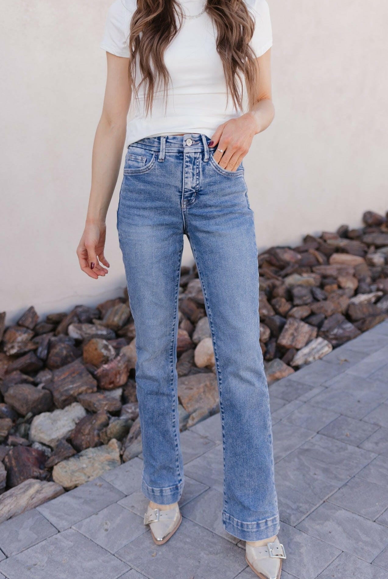 Sunset Highways Tummy Control Bootcut Vervet Jeans ( PLUS / REG)-Jeans-Krush Kandy, Women's Online Fashion Boutique Located in Phoenix, Arizona (Scottsdale Area)