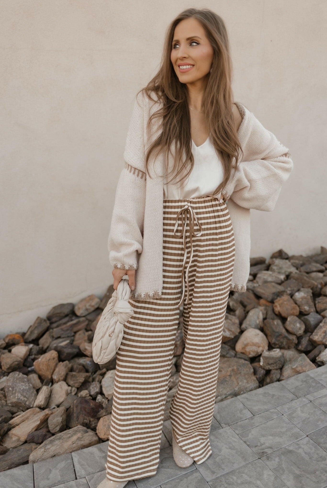 Contrast Open Front Dropped Shoulder Cardigan-Cardigan-Krush Kandy, Women's Online Fashion Boutique Located in Phoenix, Arizona (Scottsdale Area)