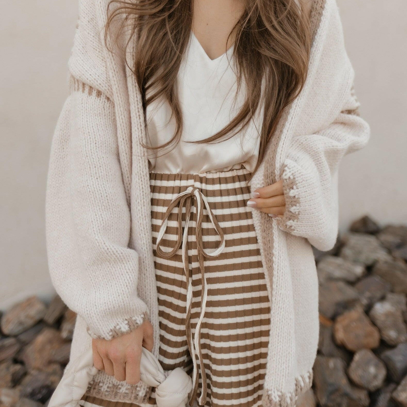 Contrast Open Front Dropped Shoulder Cardigan-Cardigan-Krush Kandy, Women's Online Fashion Boutique Located in Phoenix, Arizona (Scottsdale Area)