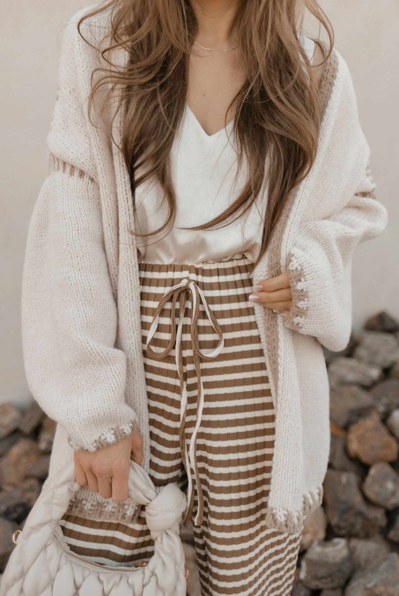 Contrast Open Front Dropped Shoulder Cardigan-Cardigan-Krush Kandy, Women's Online Fashion Boutique Located in Phoenix, Arizona (Scottsdale Area)