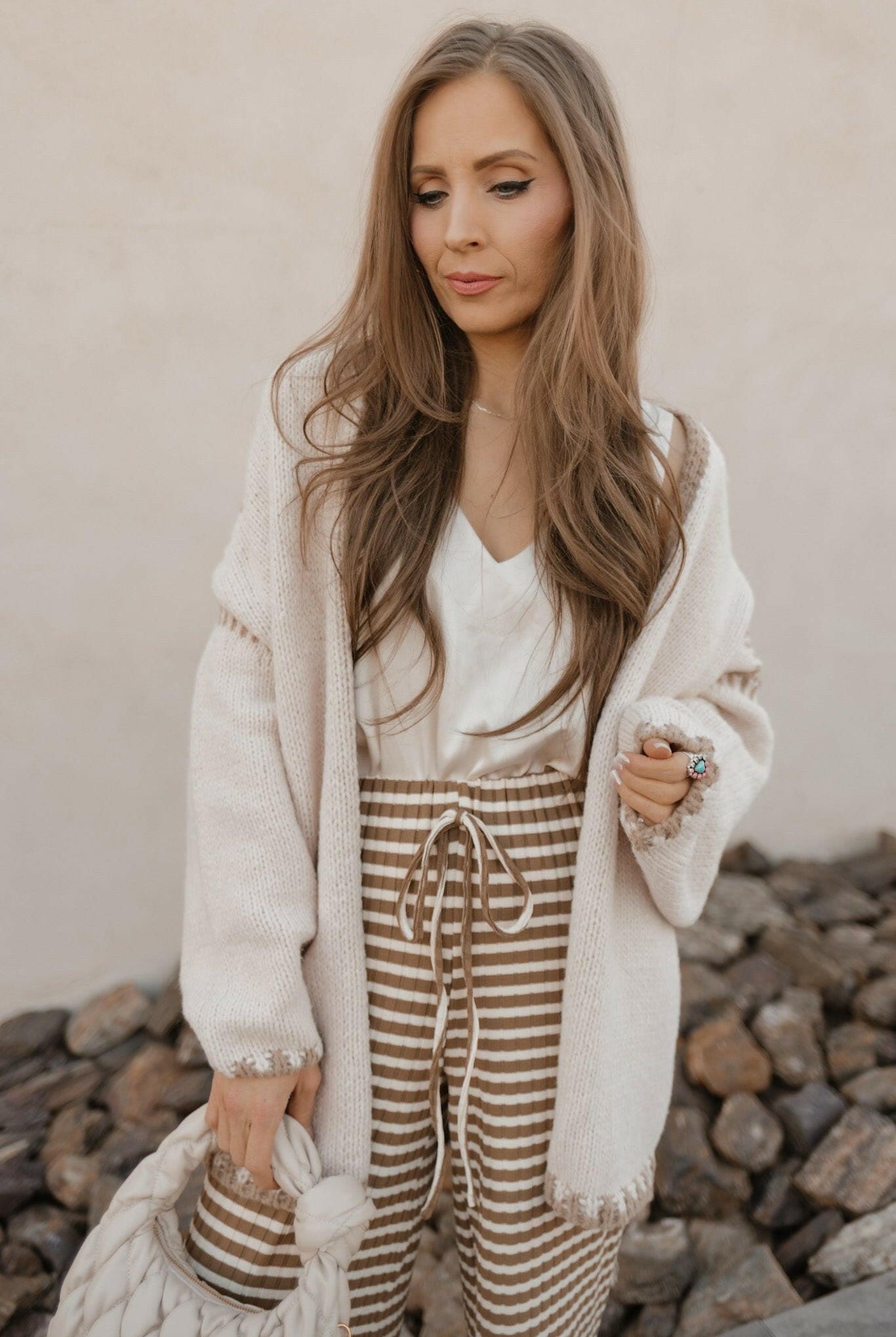 Contrast Open Front Dropped Shoulder Cardigan-Cardigan-Krush Kandy, Women's Online Fashion Boutique Located in Phoenix, Arizona (Scottsdale Area)