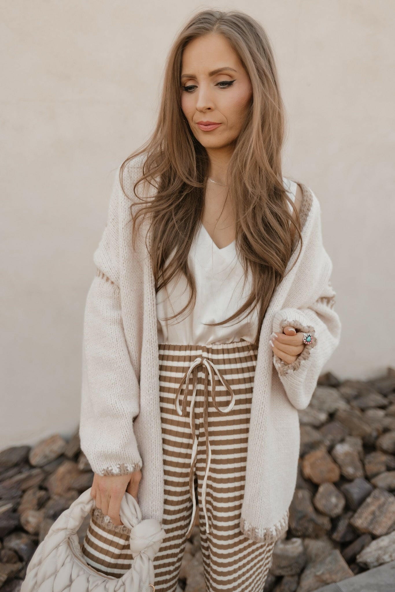 Contrast Open Front Dropped Shoulder Cardigan-Cardigan-Krush Kandy, Women's Online Fashion Boutique Located in Phoenix, Arizona (Scottsdale Area)