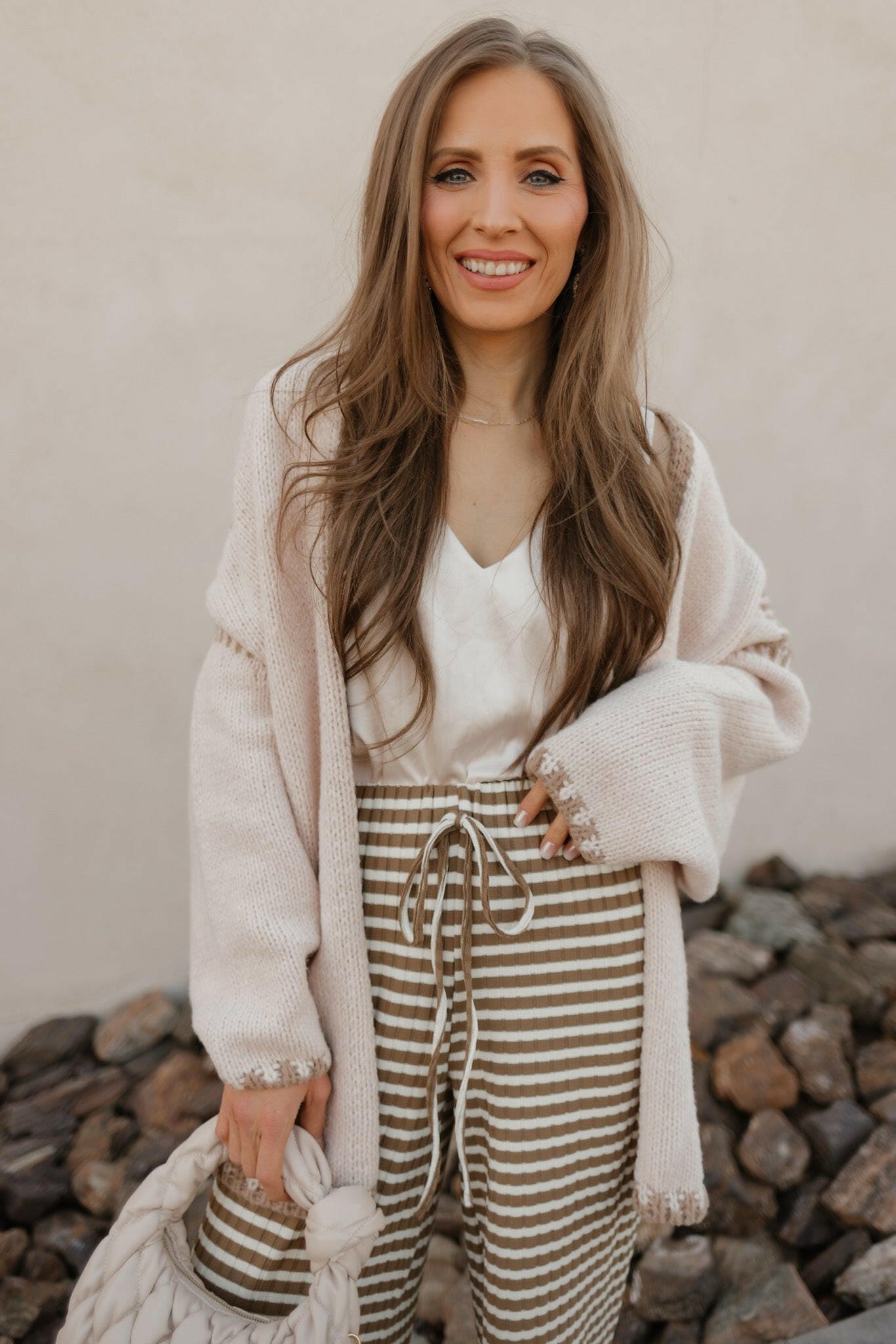 Contrast Open Front Dropped Shoulder Cardigan-Cardigan-Krush Kandy, Women's Online Fashion Boutique Located in Phoenix, Arizona (Scottsdale Area)