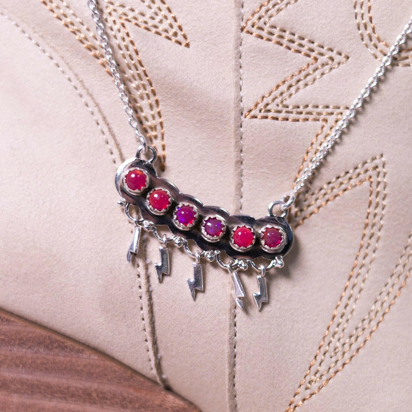 Striking Stones Sterling Silver Lightning Necklaces-Chain Necklaces-Krush Kandy, Women's Online Fashion Boutique Located in Phoenix, Arizona (Scottsdale Area)