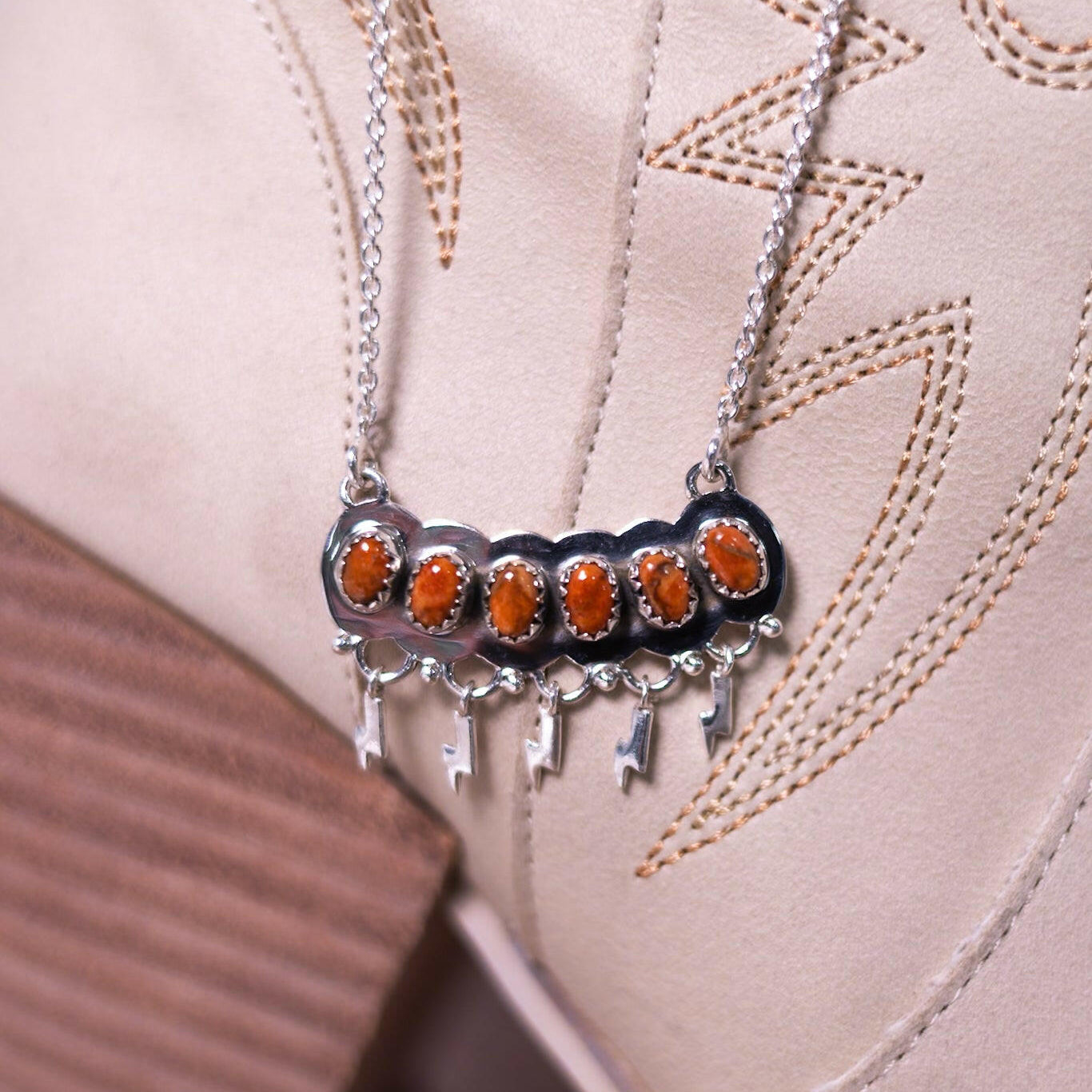 Striking Stones Sterling Silver Lightning Necklaces-Chain Necklaces-Krush Kandy, Women's Online Fashion Boutique Located in Phoenix, Arizona (Scottsdale Area)